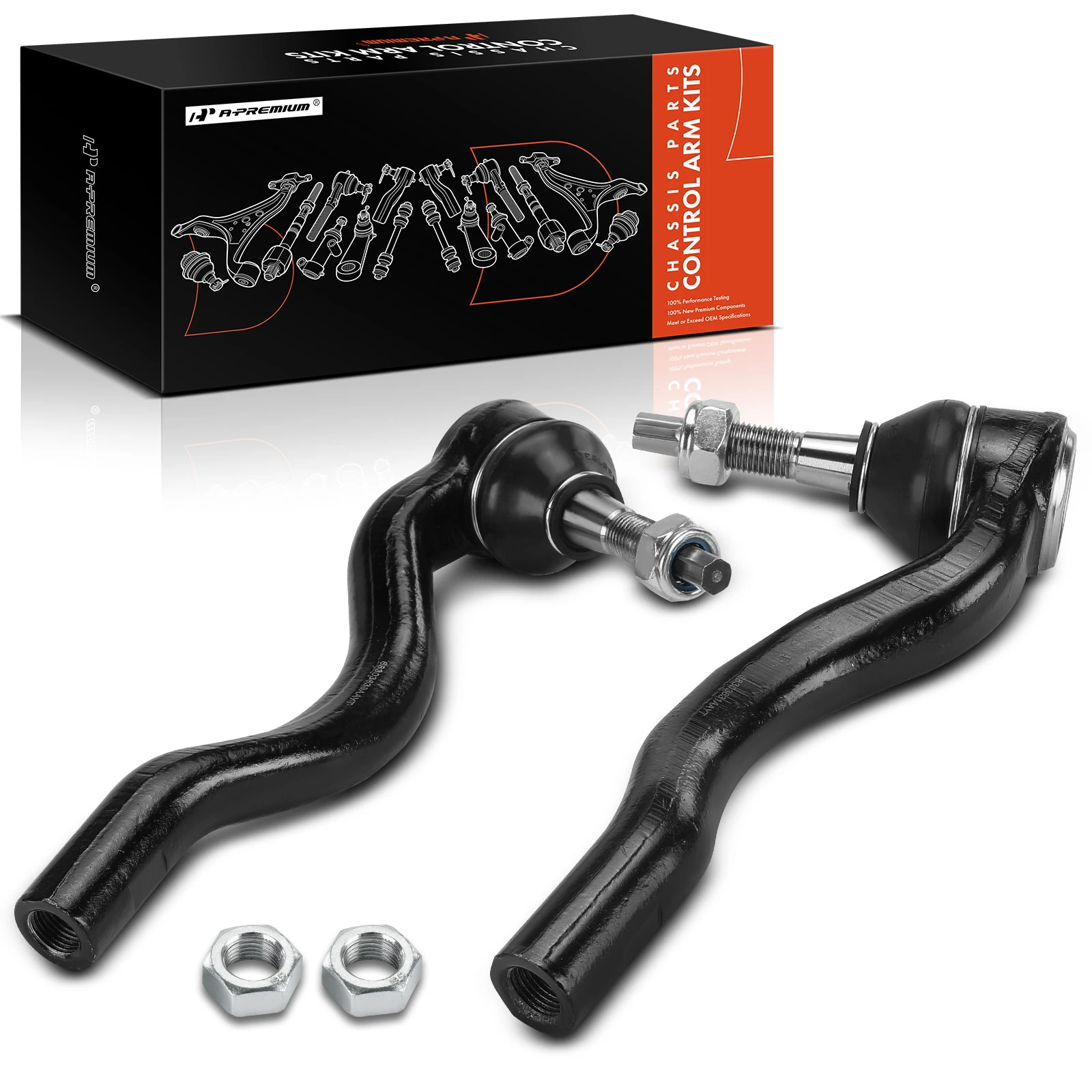 2 Pcs Front Outer Tie Rod End