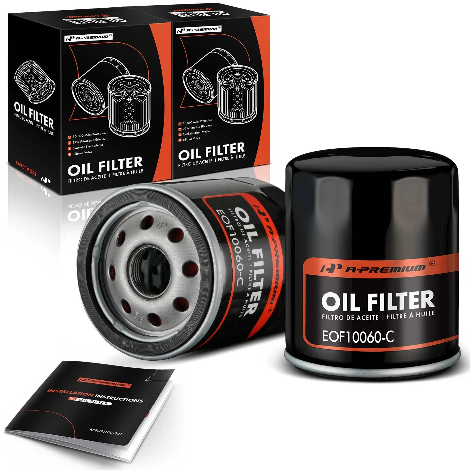 2 Pcs Engine Oil Filter