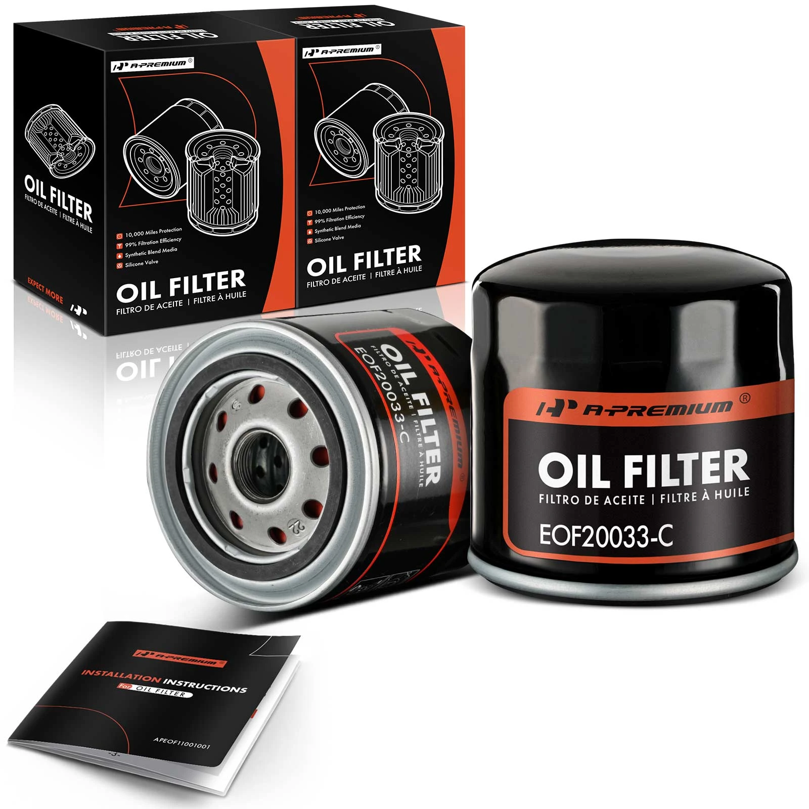 2 Pcs Engine Oil Filter