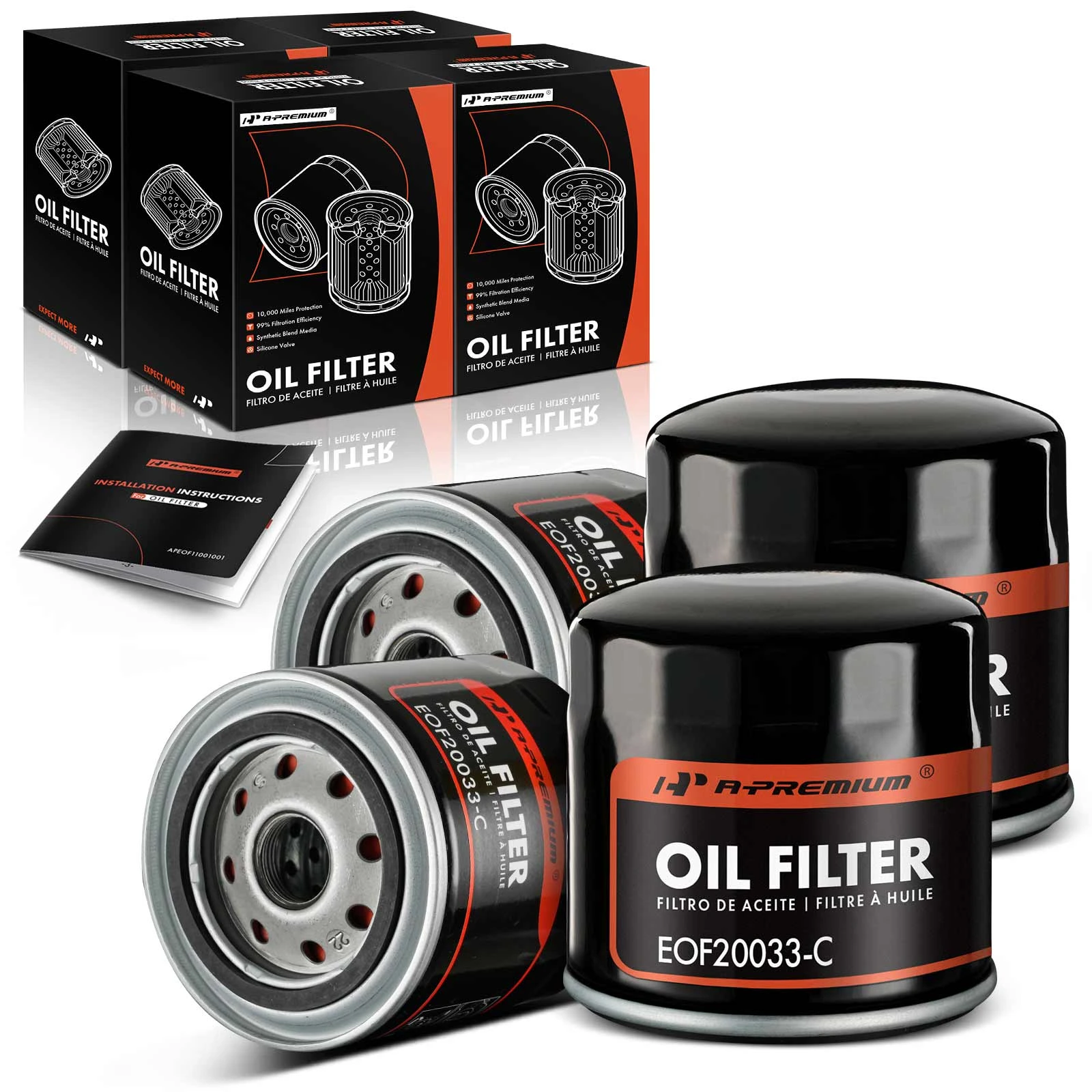 4 Pcs Engine Oil Filter