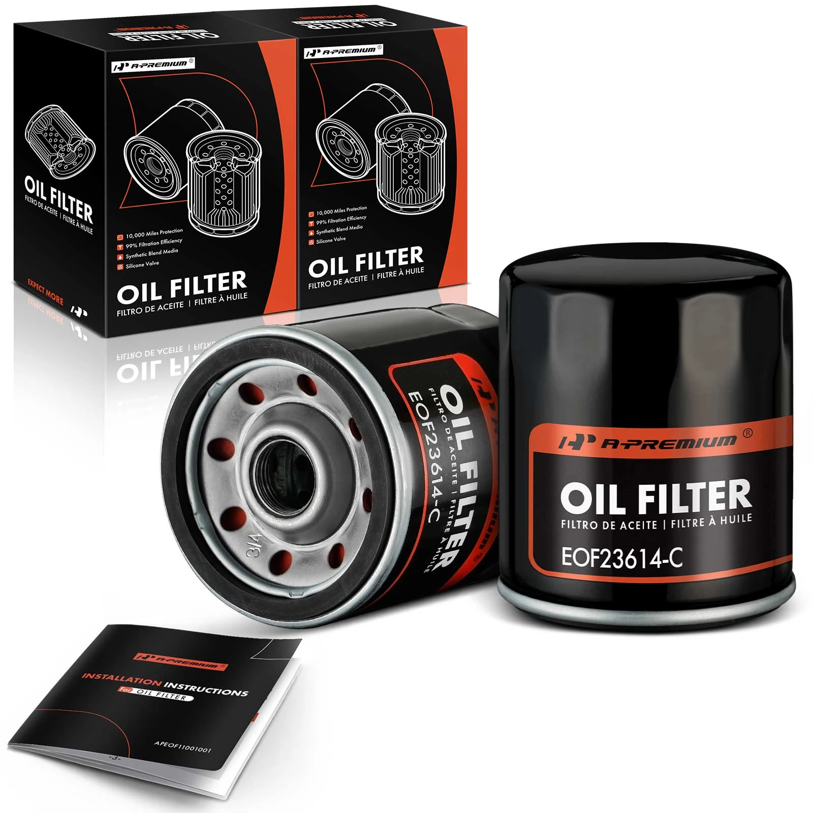 2 Pcs Engine Oil Filter