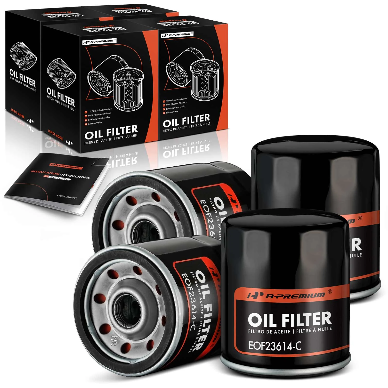 4 Pcs Engine Oil Filter
