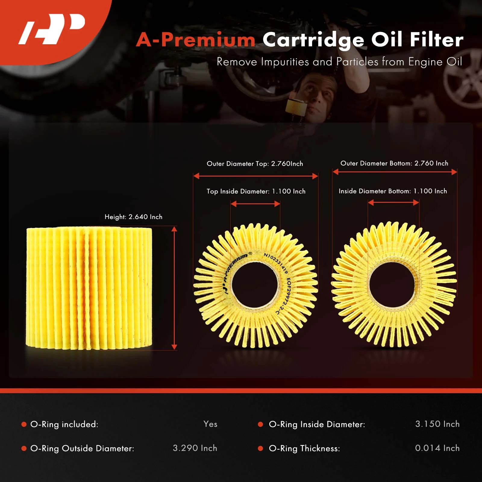 4 Pcs Engine Oil Filter for Toyota RAV4 Camry Lexus NX300 Lotus Scion