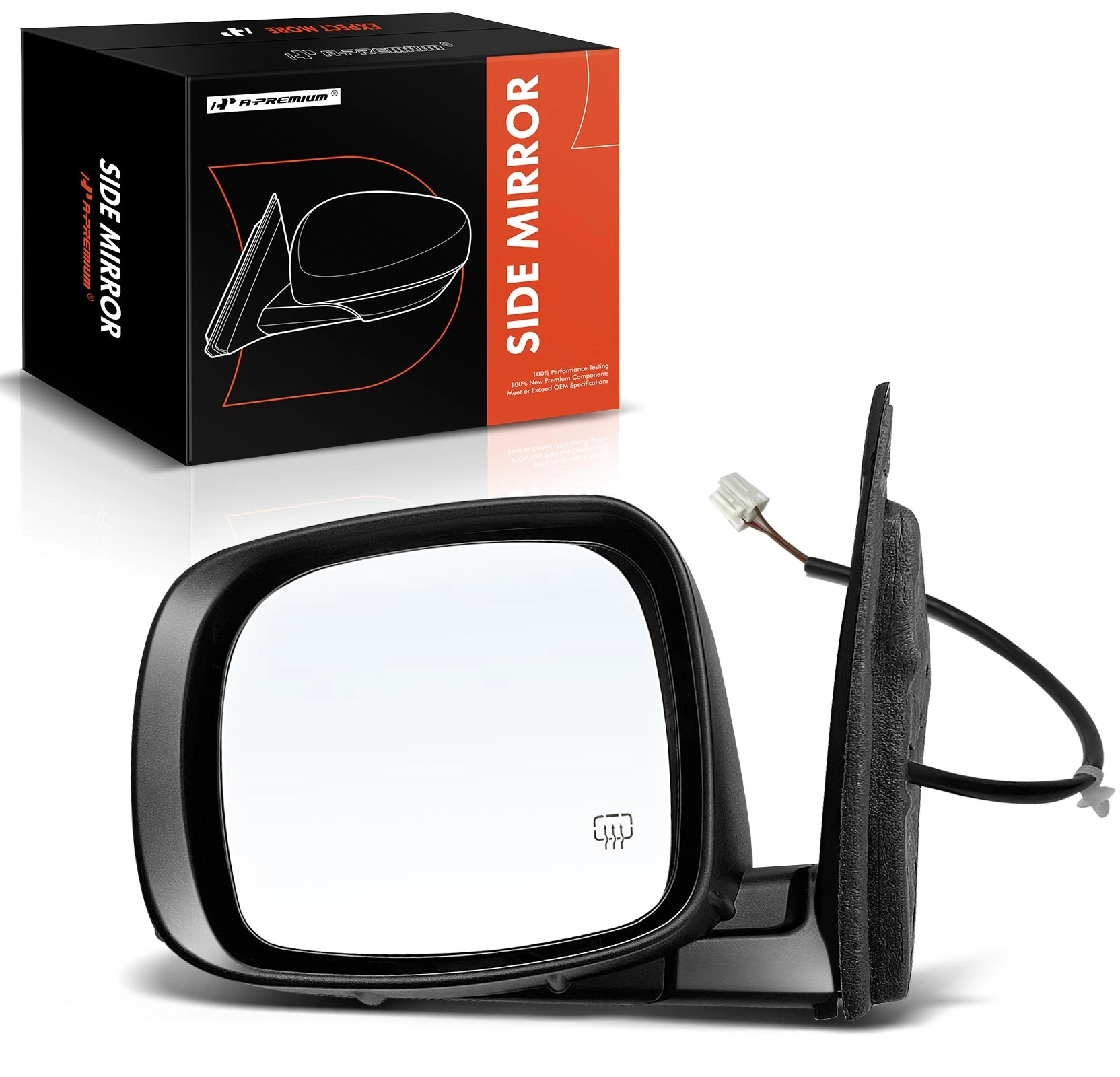 Driver Black Power Heated Mirror Assembly