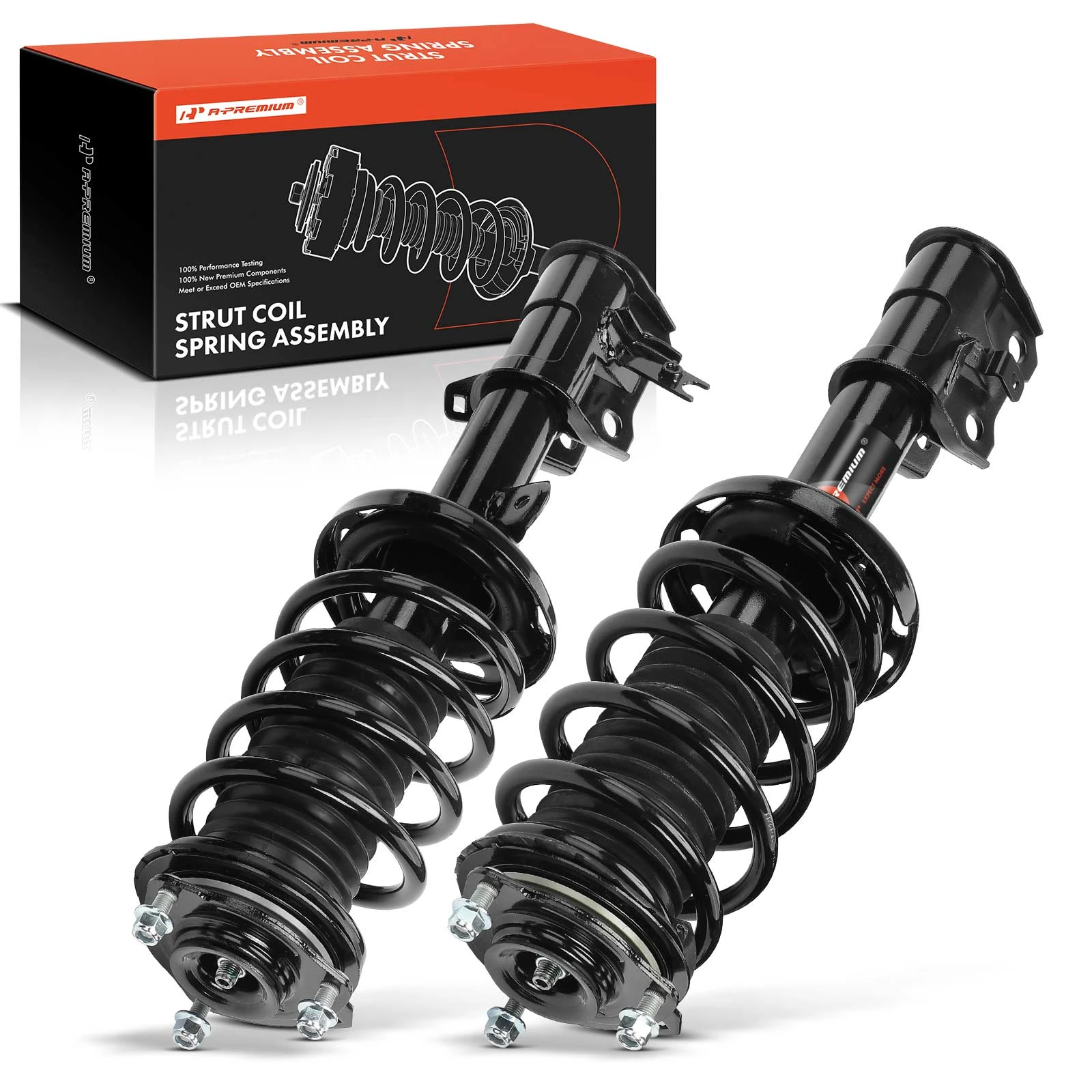 2-Pc Complete Strut + Coil Spring, Front Driver & Passenger, A-Premium APSA2001