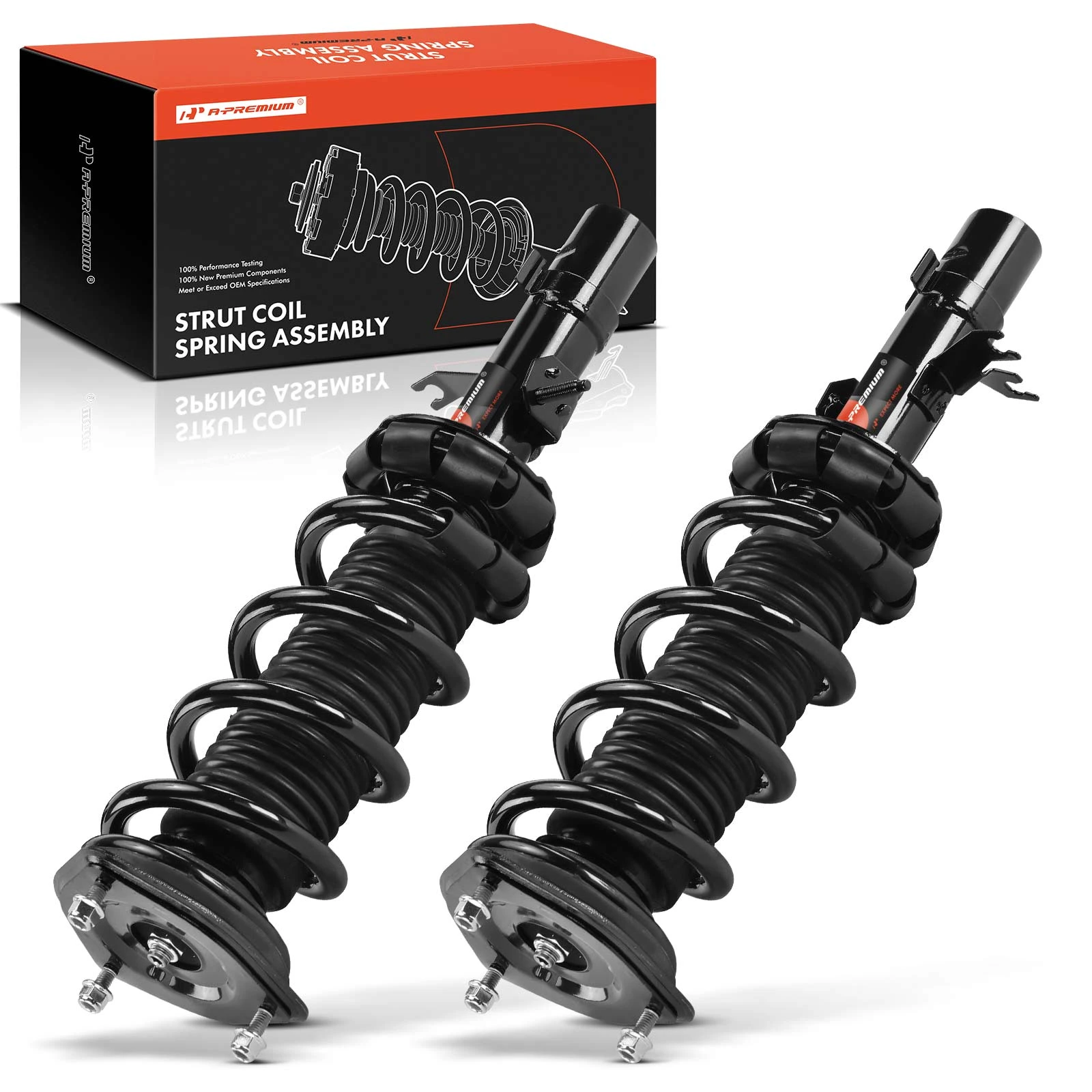 2009-2013 INFINITI G37 2pc Strut and Coil Spring Assembly Set Front Driver & Passenger A-Premium APSA2037