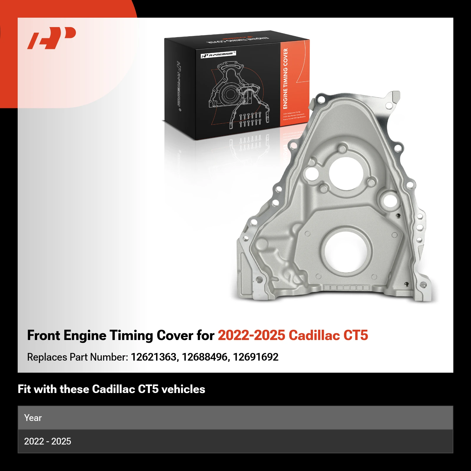Front Engine Timing Cover for 2022-2025 Cadillac CT5