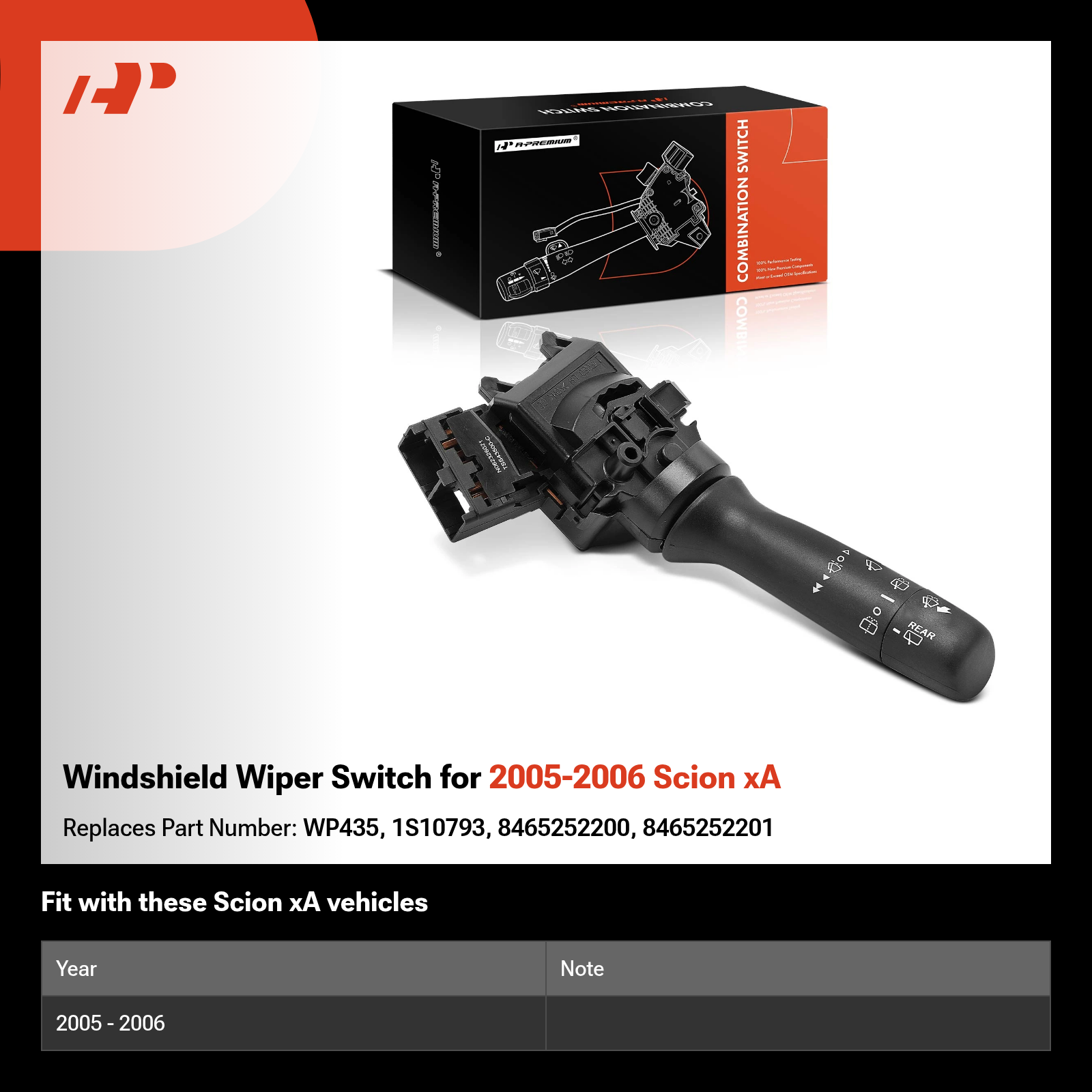 Windshield Wiper Switch for 2005-2006 Scion xA