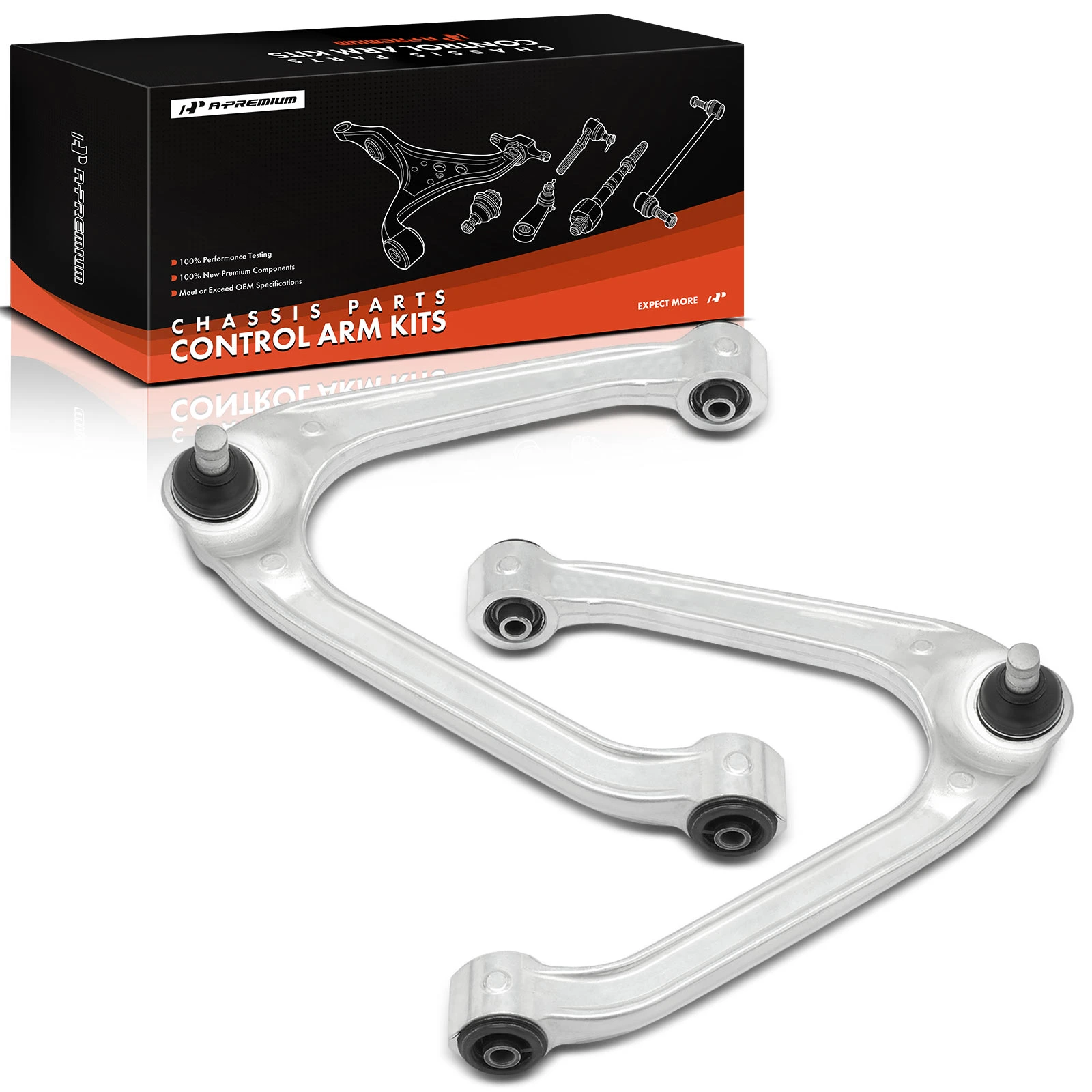 2 Pcs Front Upper Control Arm with Ball Joint