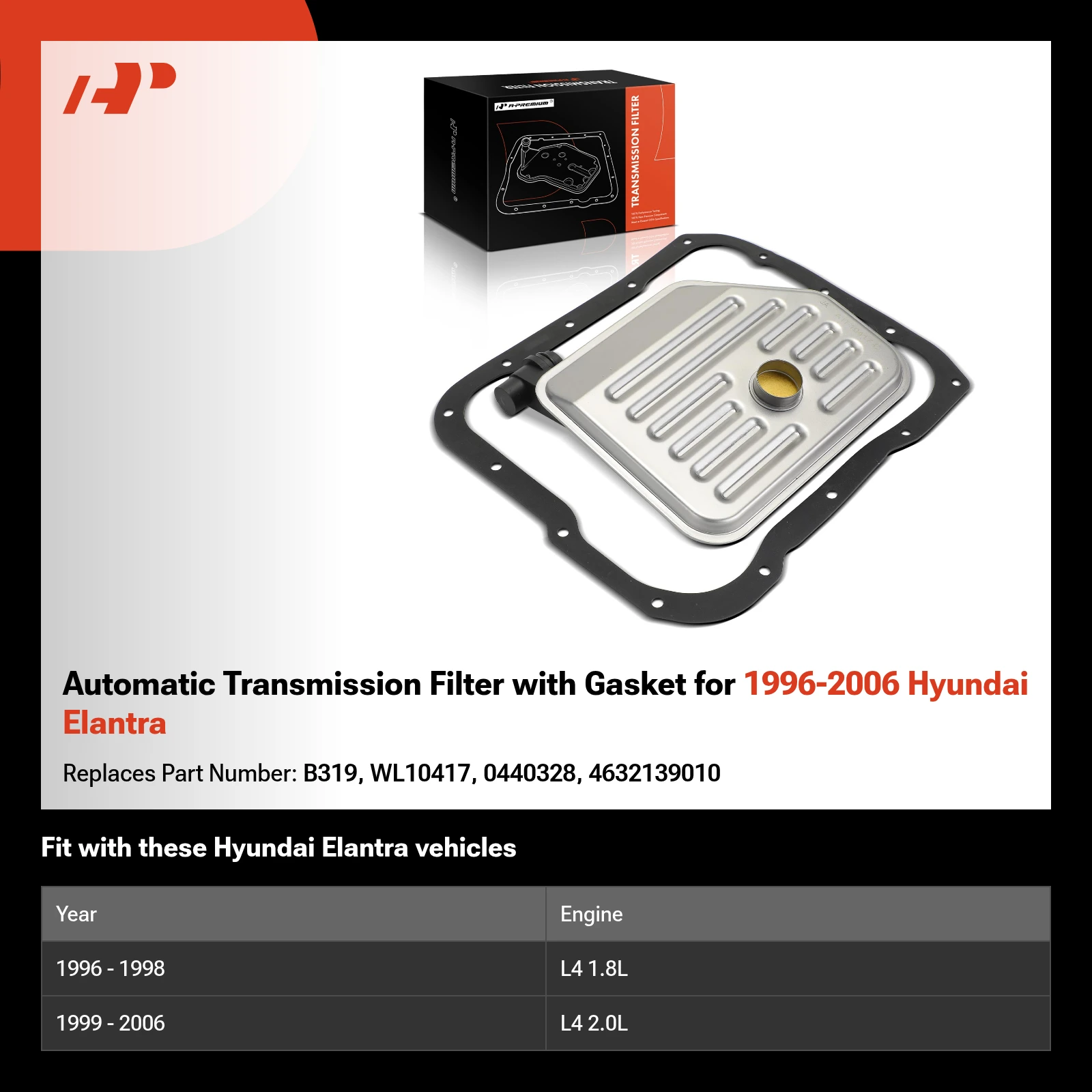 Automatic Transmission Filter with Gasket for 1996-2006 Hyundai Elantra