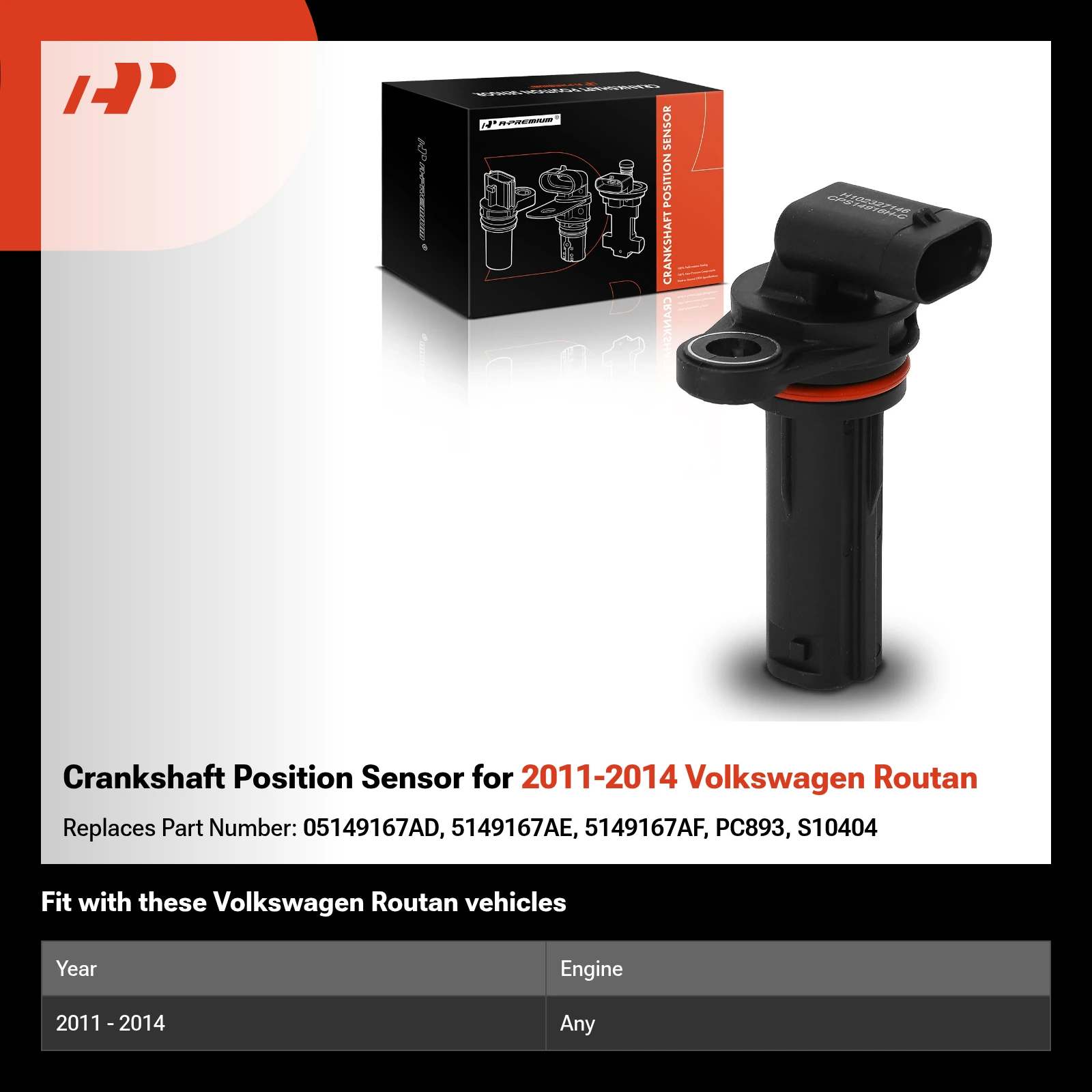 Crankshaft Position Sensor for 2011-2014 Volkswagen Routan