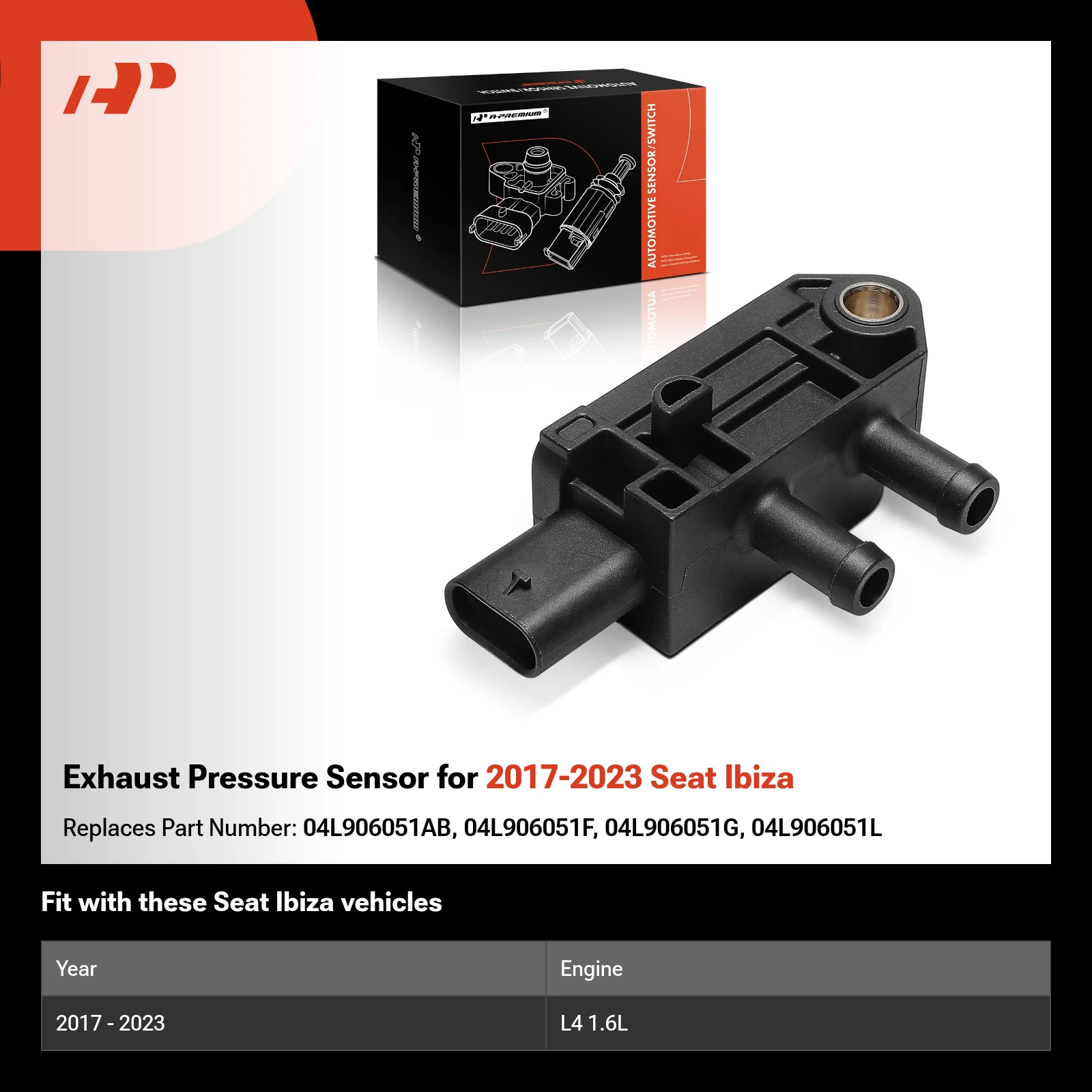 Exhaust Pressure Sensor for 2017-2023 Seat Ibiza