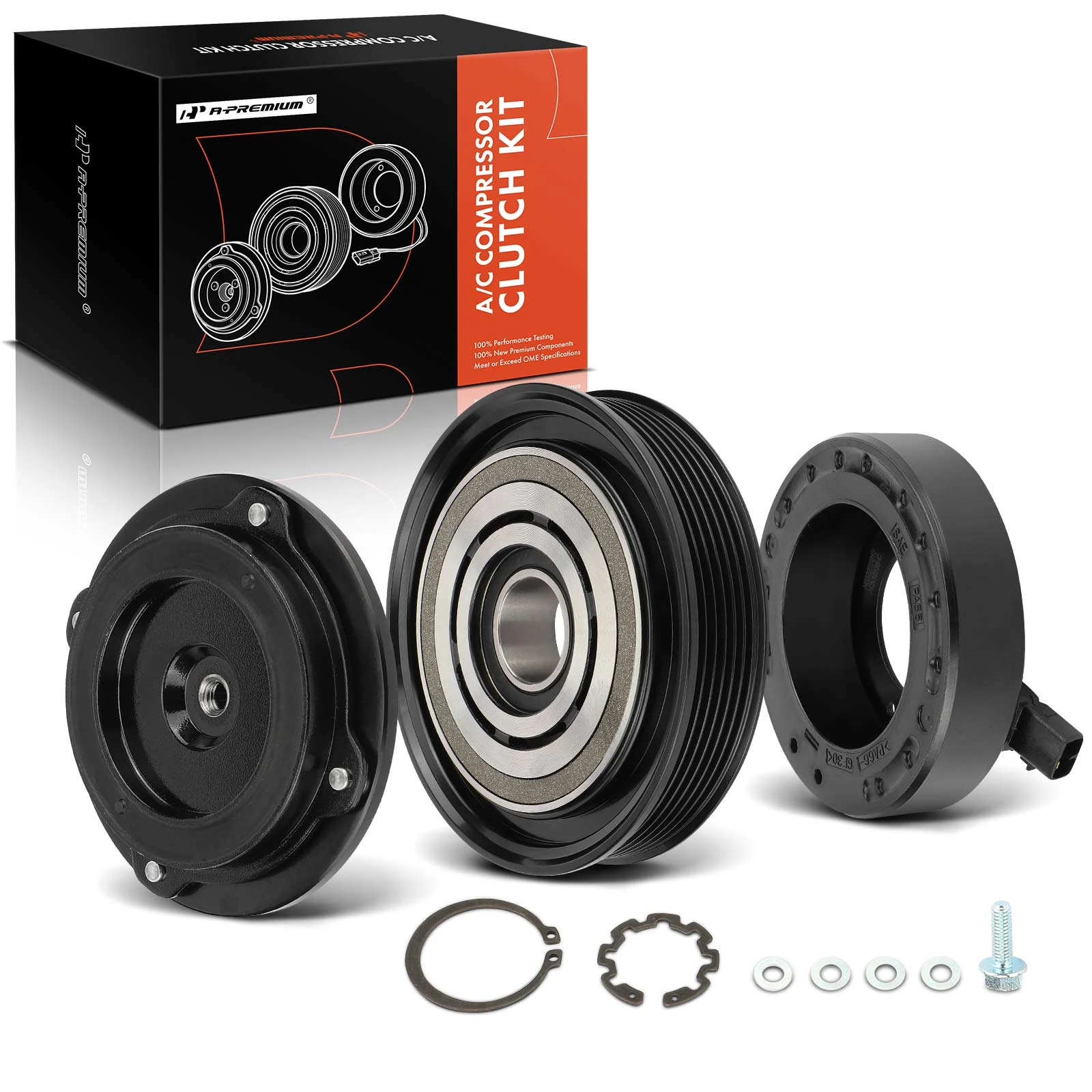 AC Compressor Clutch Kit with 6-Groove Pulley for 2005-2008 Honda Pilot