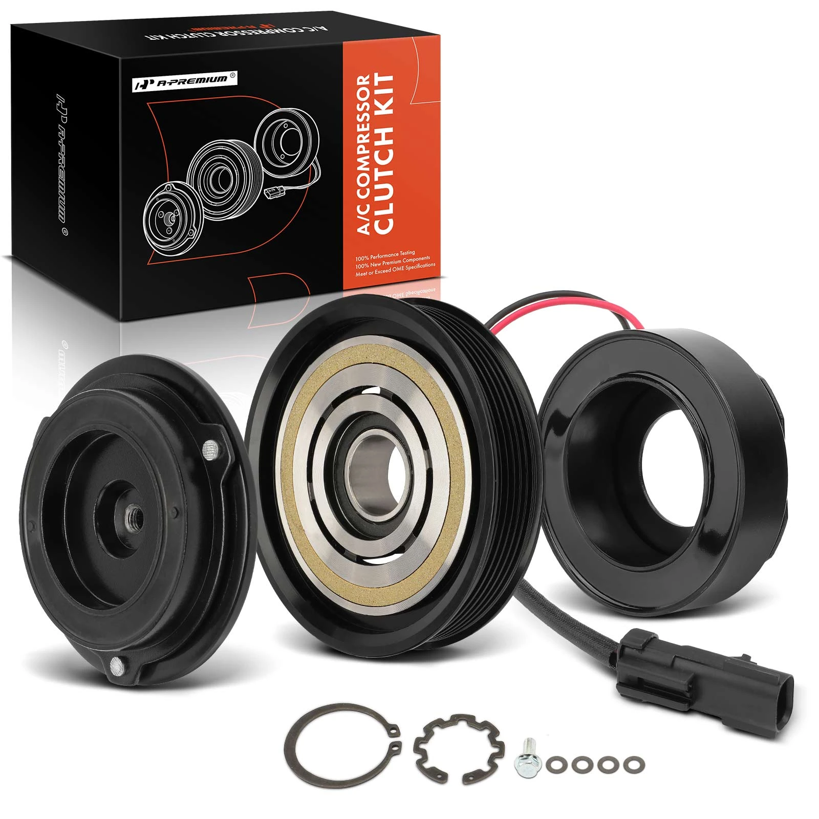 AC Compressor Clutch Kit with 6-Groove Pulley