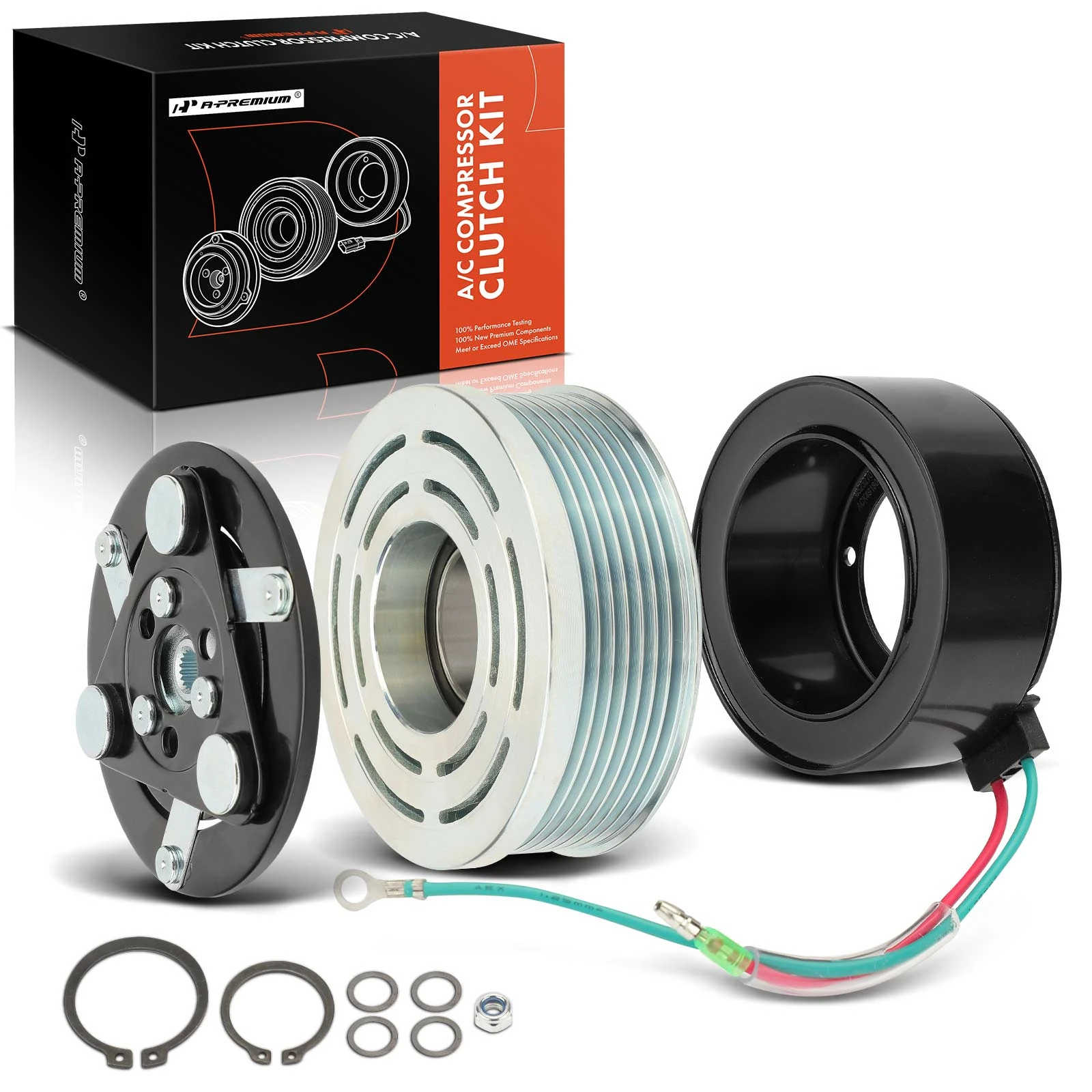 AC Compressor Clutch Kit with 7-Groove Pulley for 2006-2011 Honda Civic