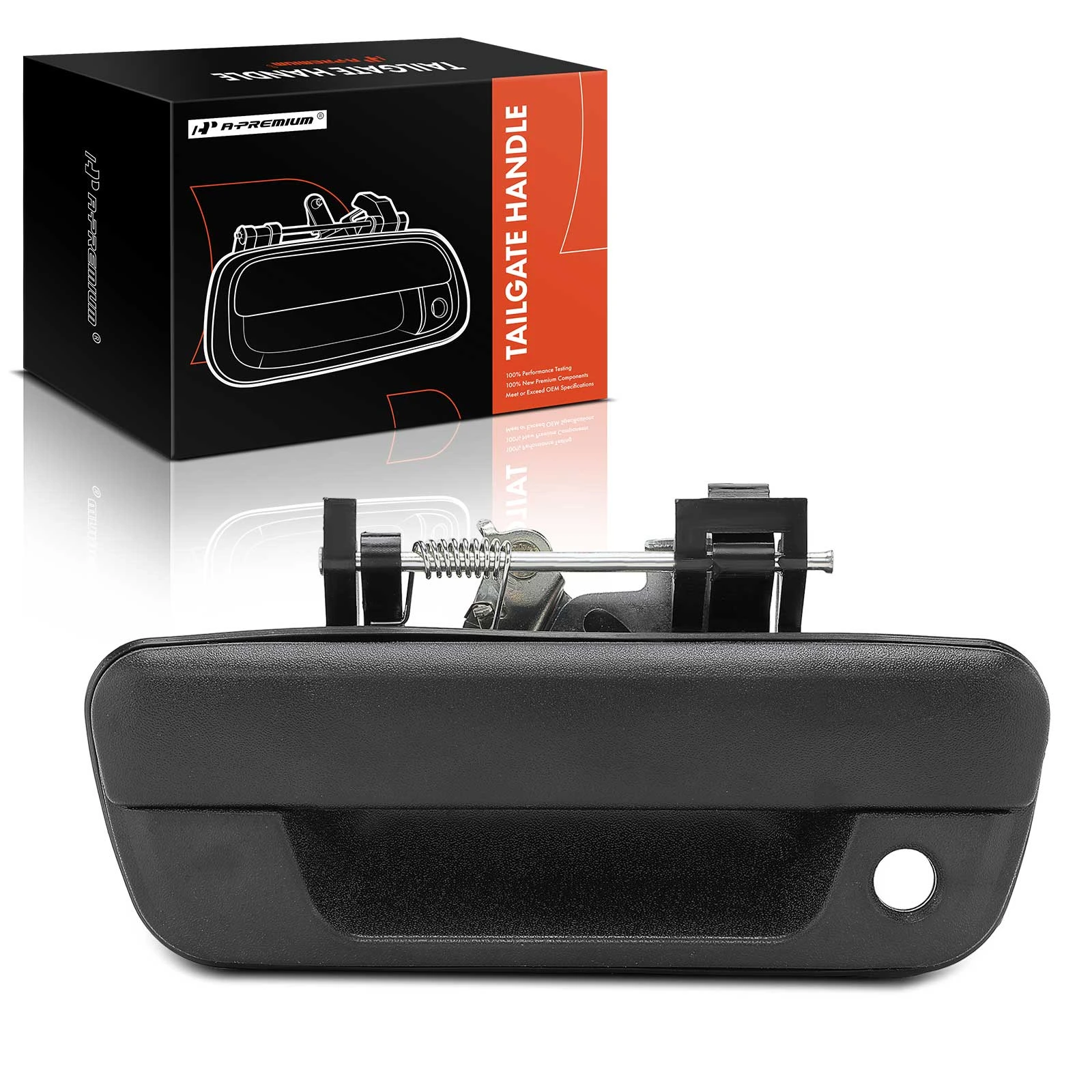 Textured Black Tailgate Latch Handle with Bezel and Keyhole