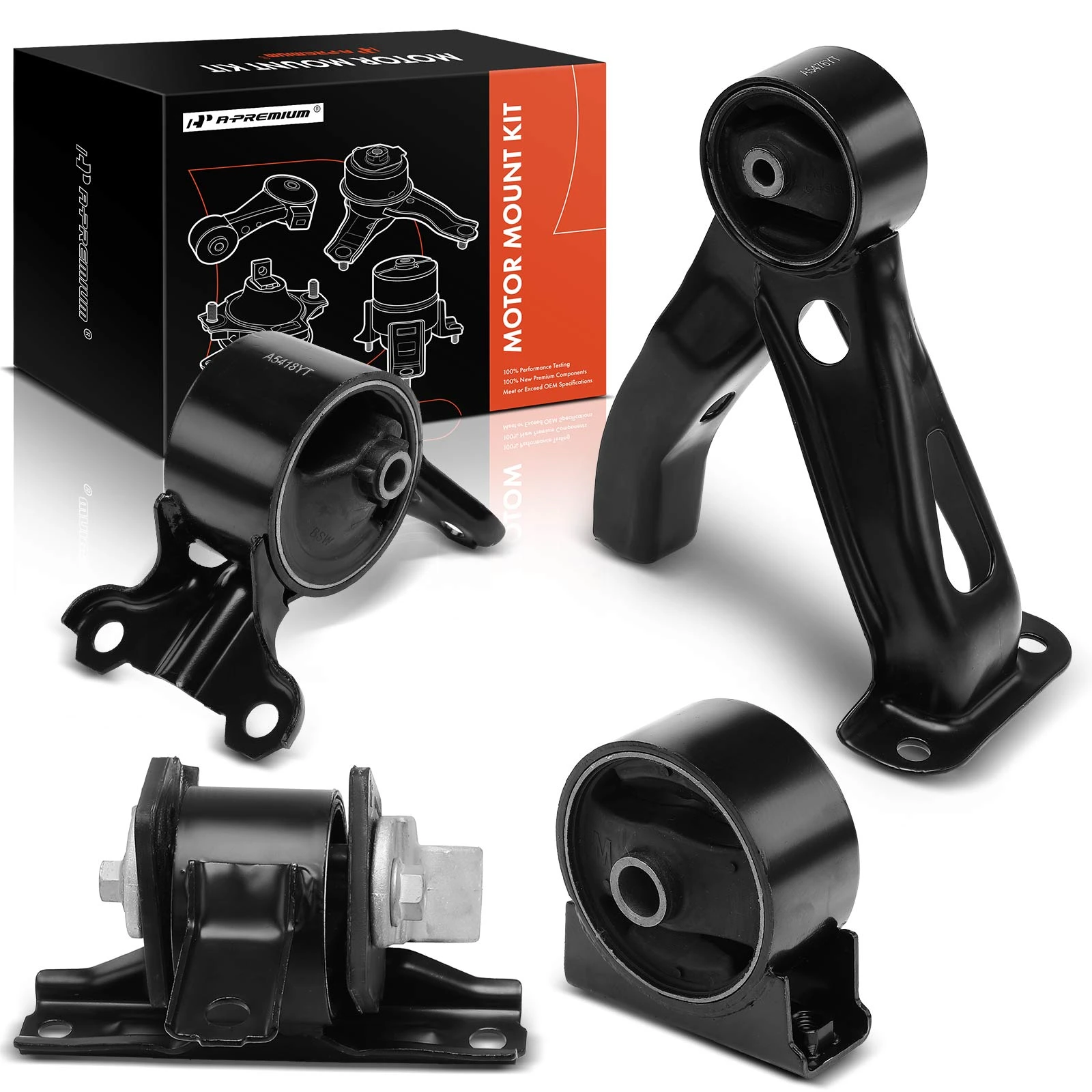 2008-2013 Mitsubishi Outlander 4pc Engine Mount and Transmission Mount Kit Front & Rear A-Premium APEM787