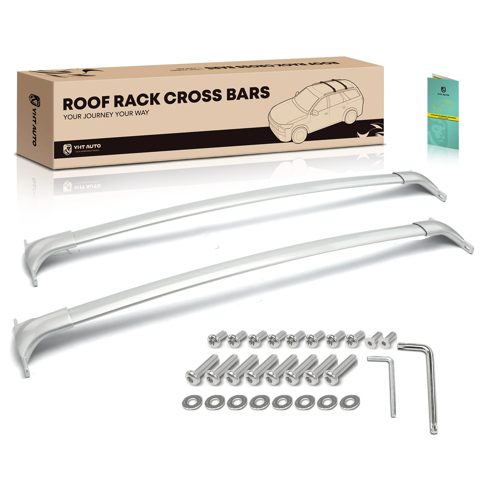Silver Aluminum Alloy Roof Rack Cross Bars