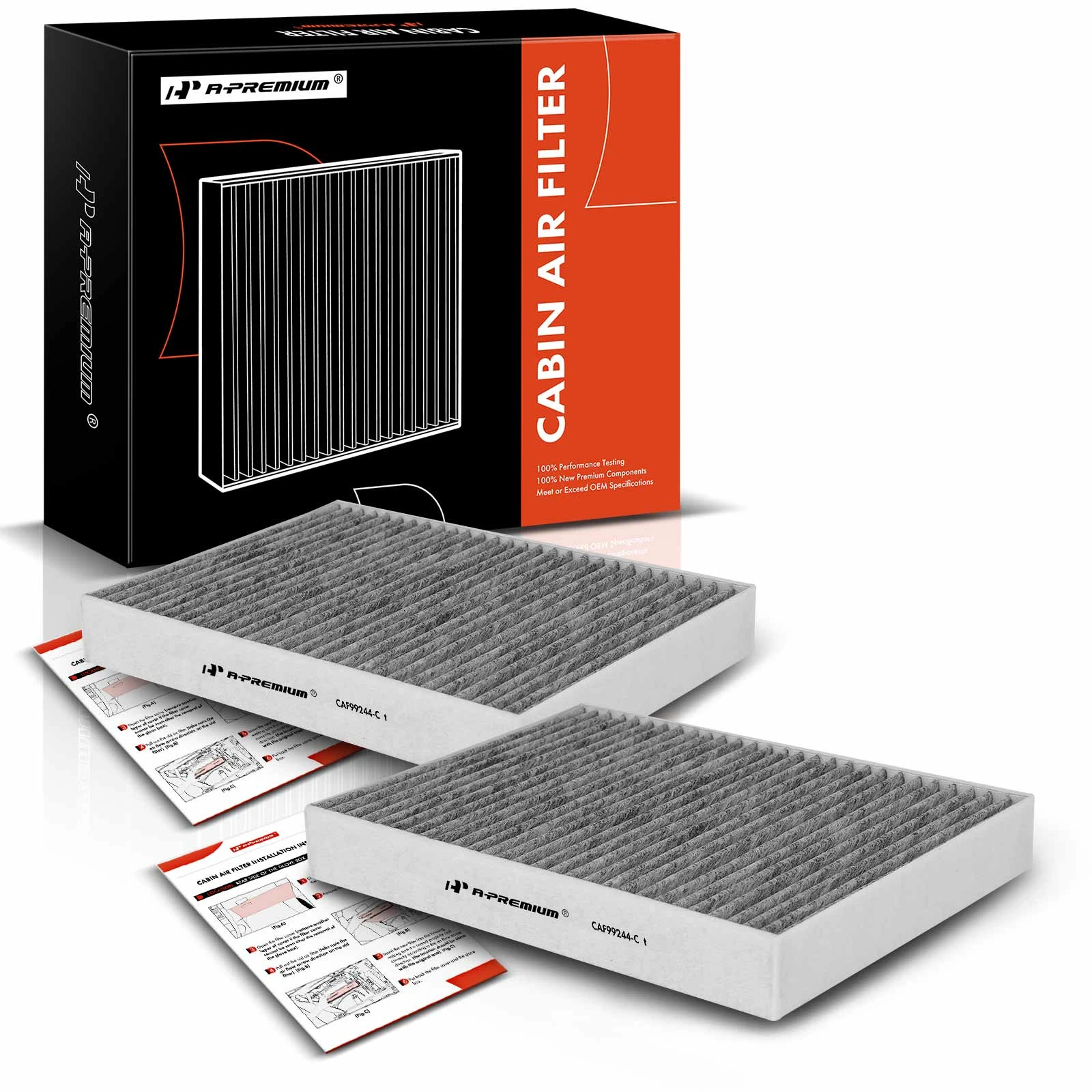 2 Pcs Activated Carbon Cabin Air Filter
