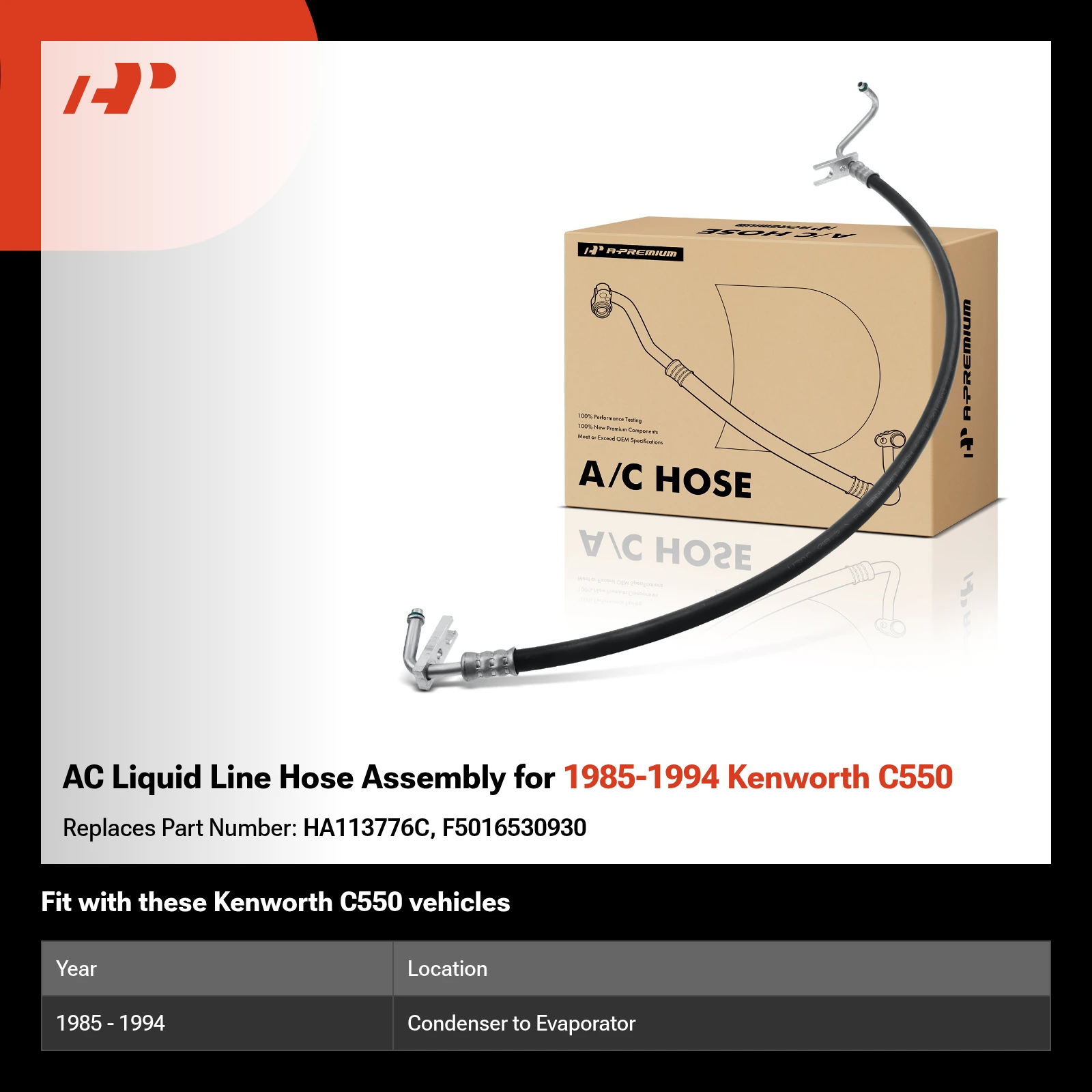 AC Liquid Line Hose Assembly for 1985-1994 Kenworth C550