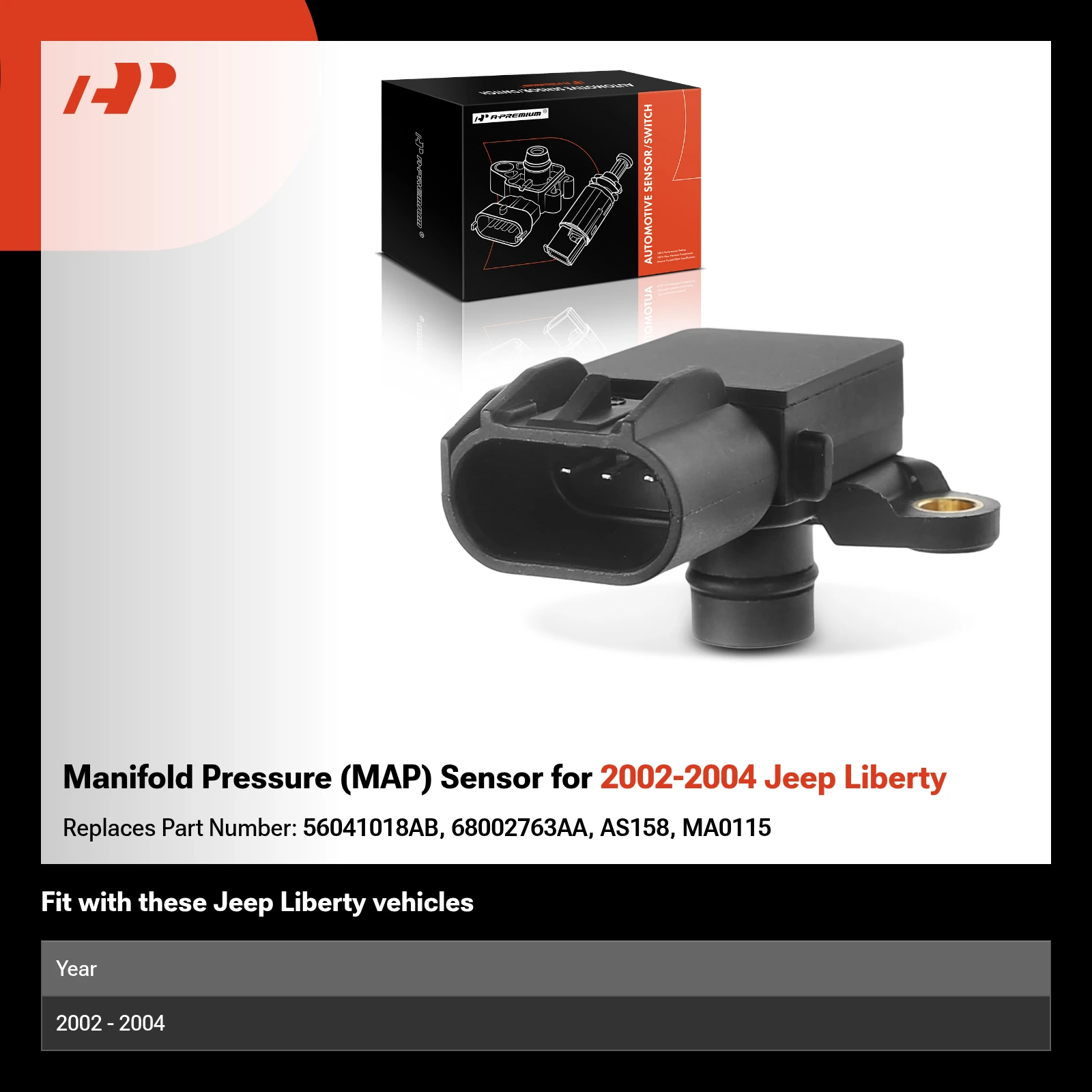 Manifold Pressure (MAP) Sensor for 2002-2004 Jeep Liberty