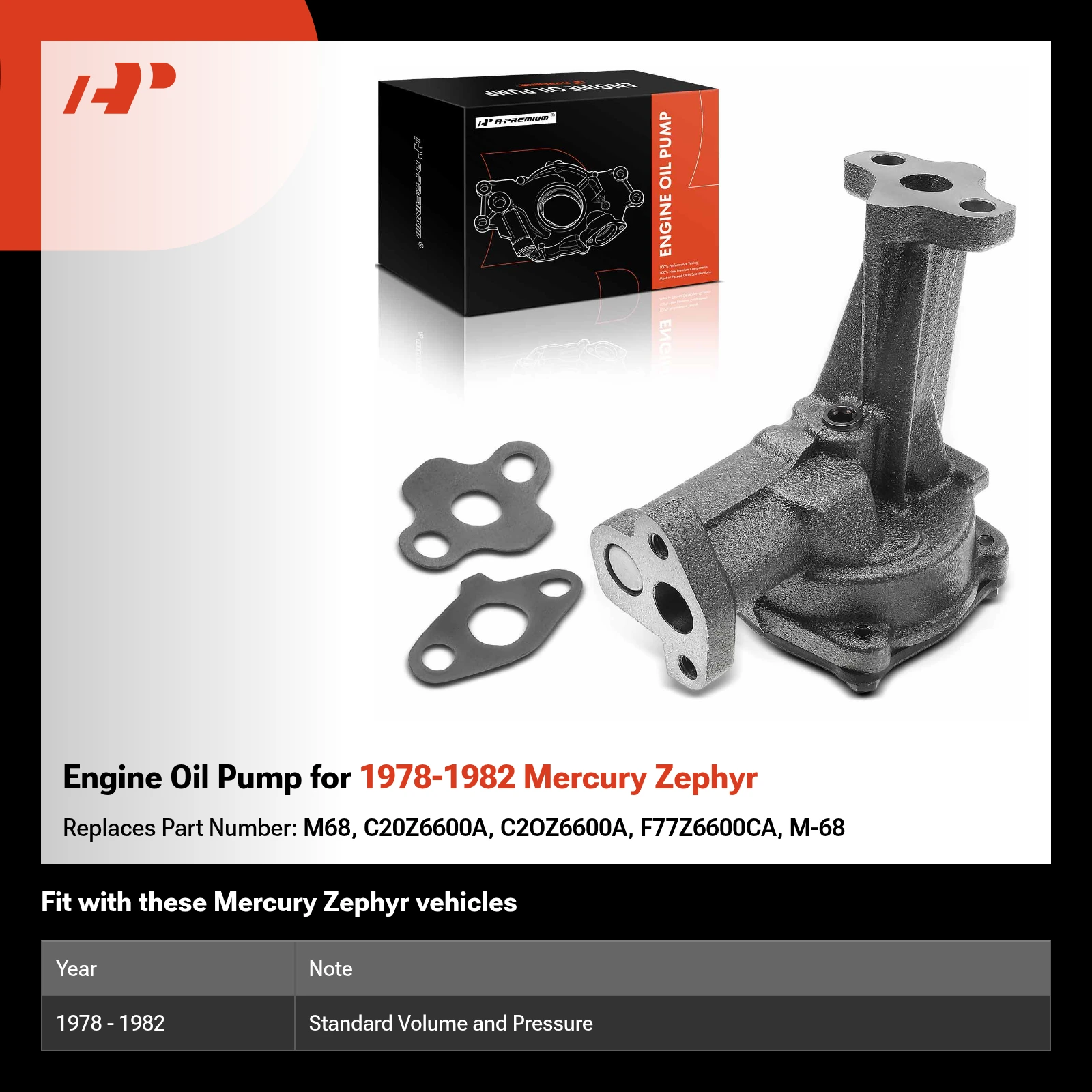 Engine Oil Pump for 1978-1982 Mercury Zephyr