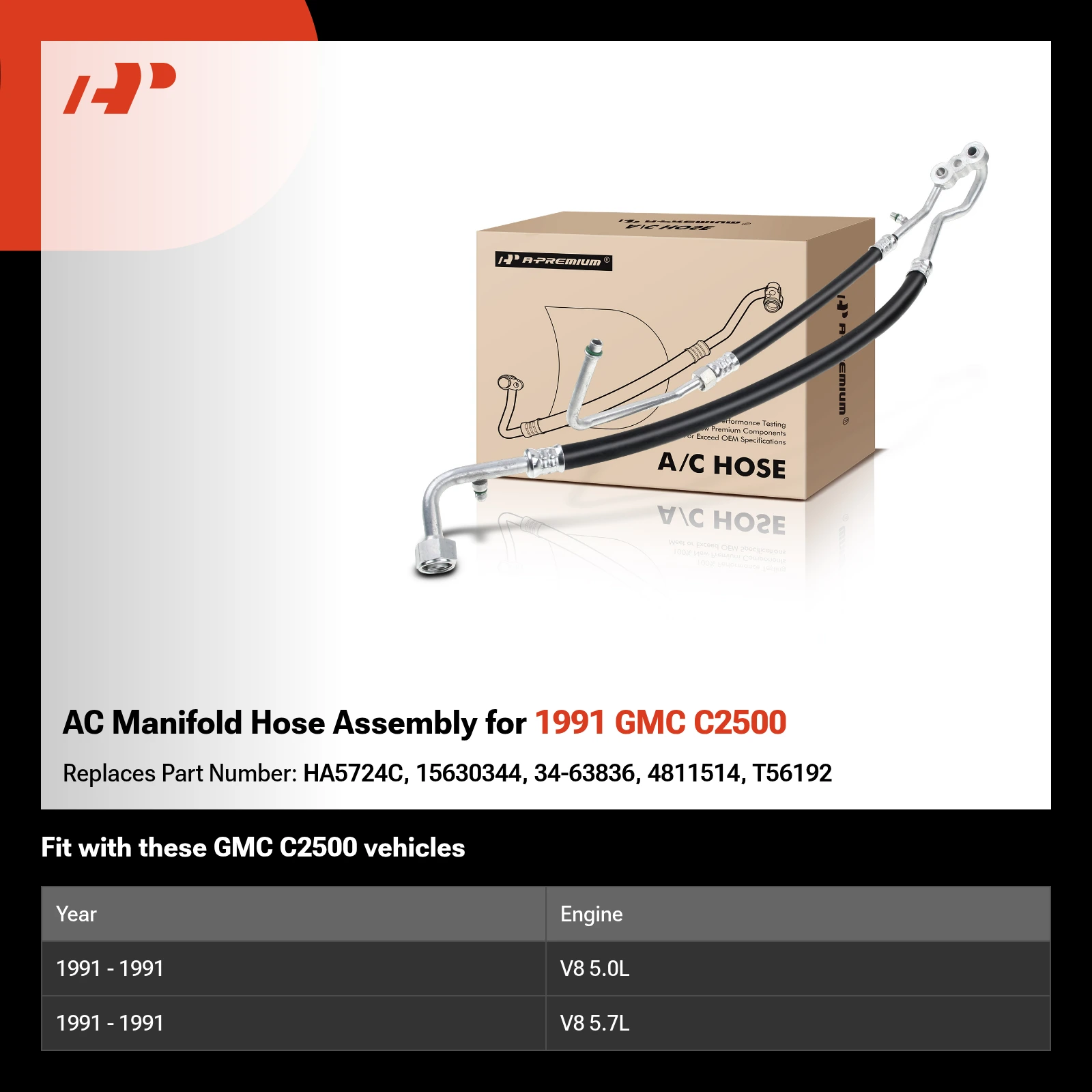 AC Manifold Hose Assembly for 1991 GMC C2500