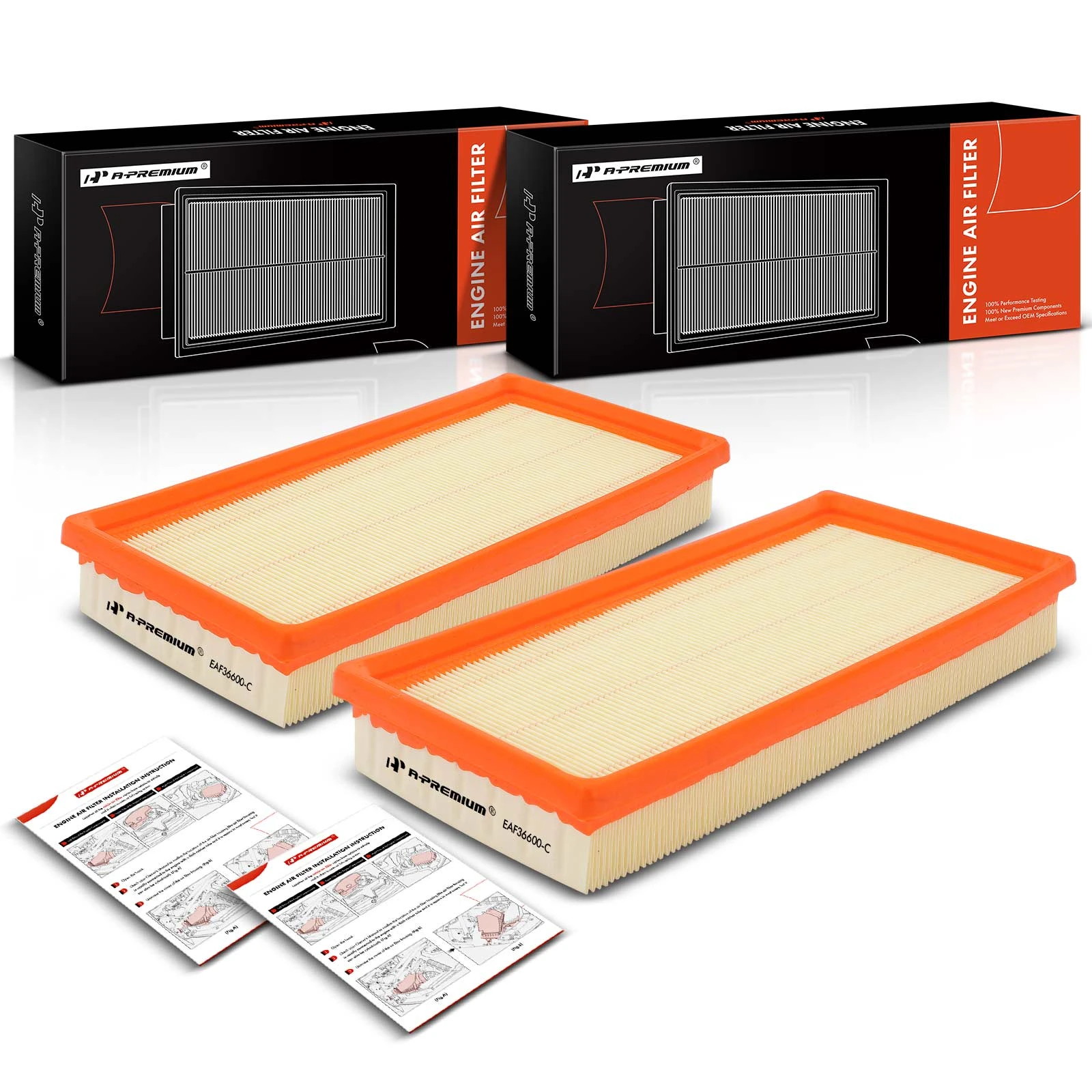 2 Pcs Engine Air Filter