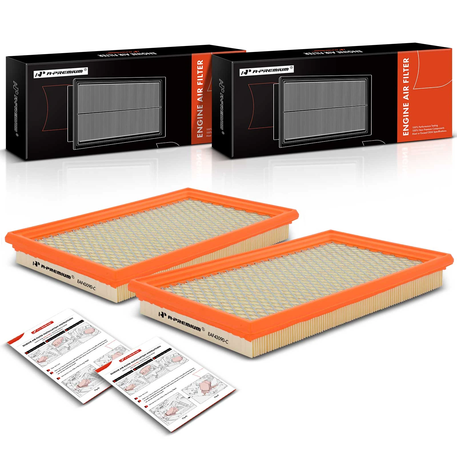 2 Pcs Engine Air Filter