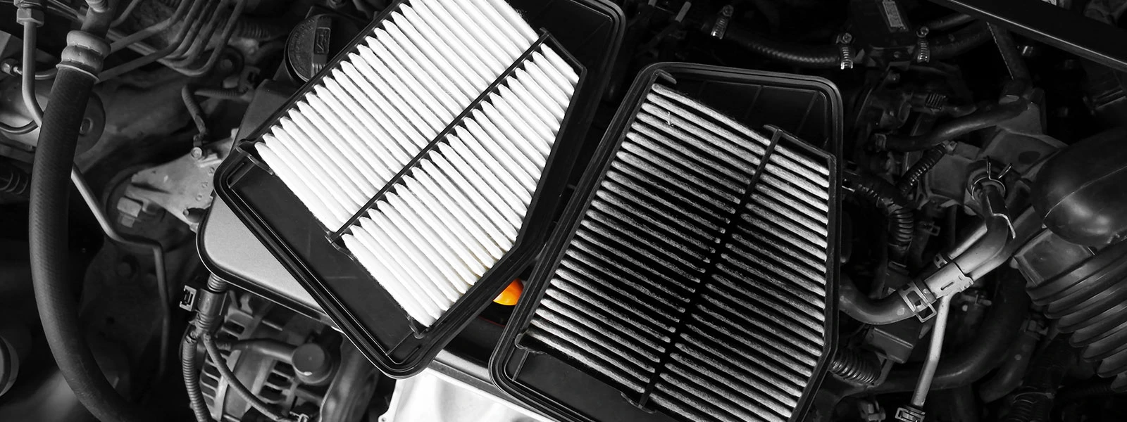 a clean engine air filter vs a dirty engine air filter