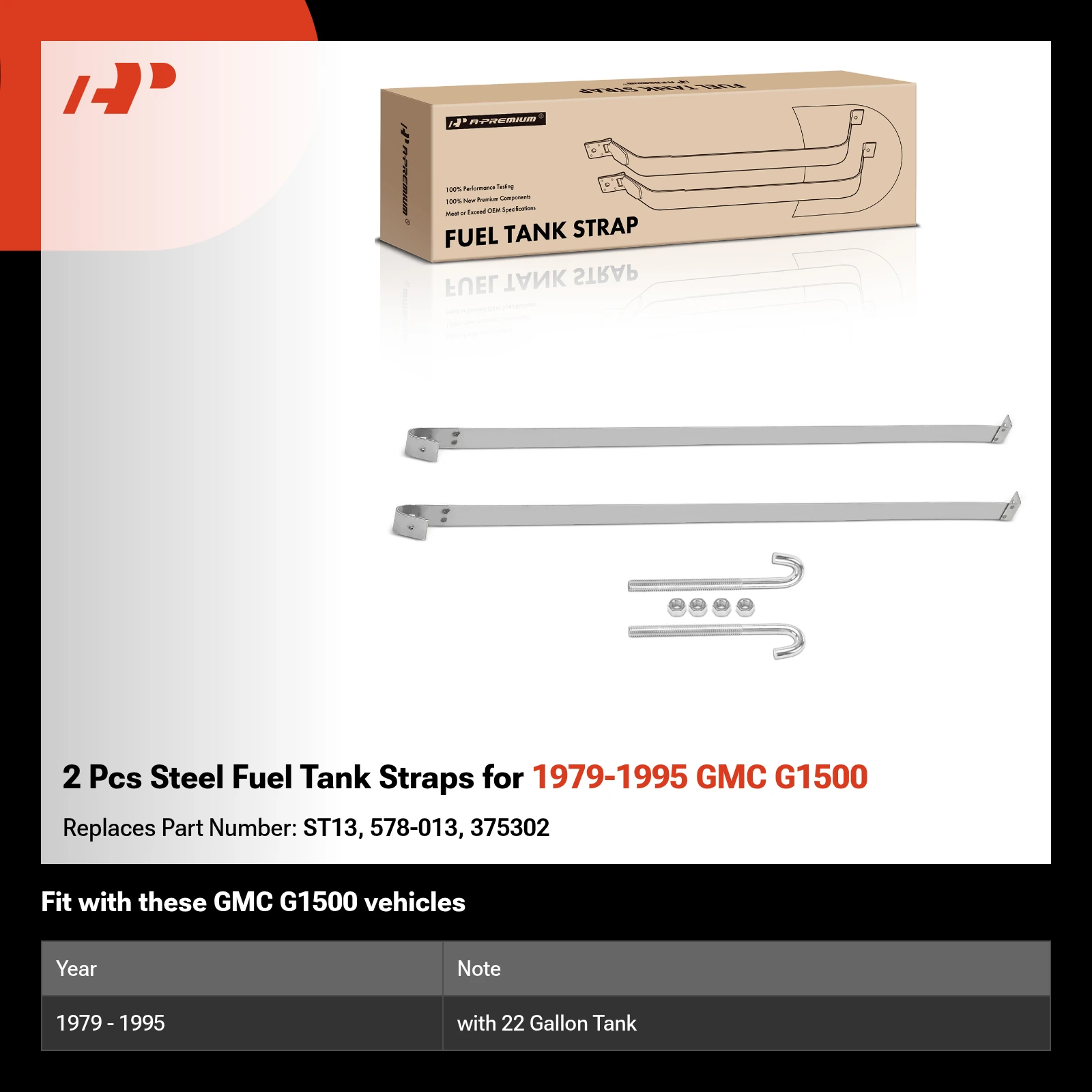 For Chevy G30 1977-1996 Dorman 578-013 Solutions Fuel Tank Straps