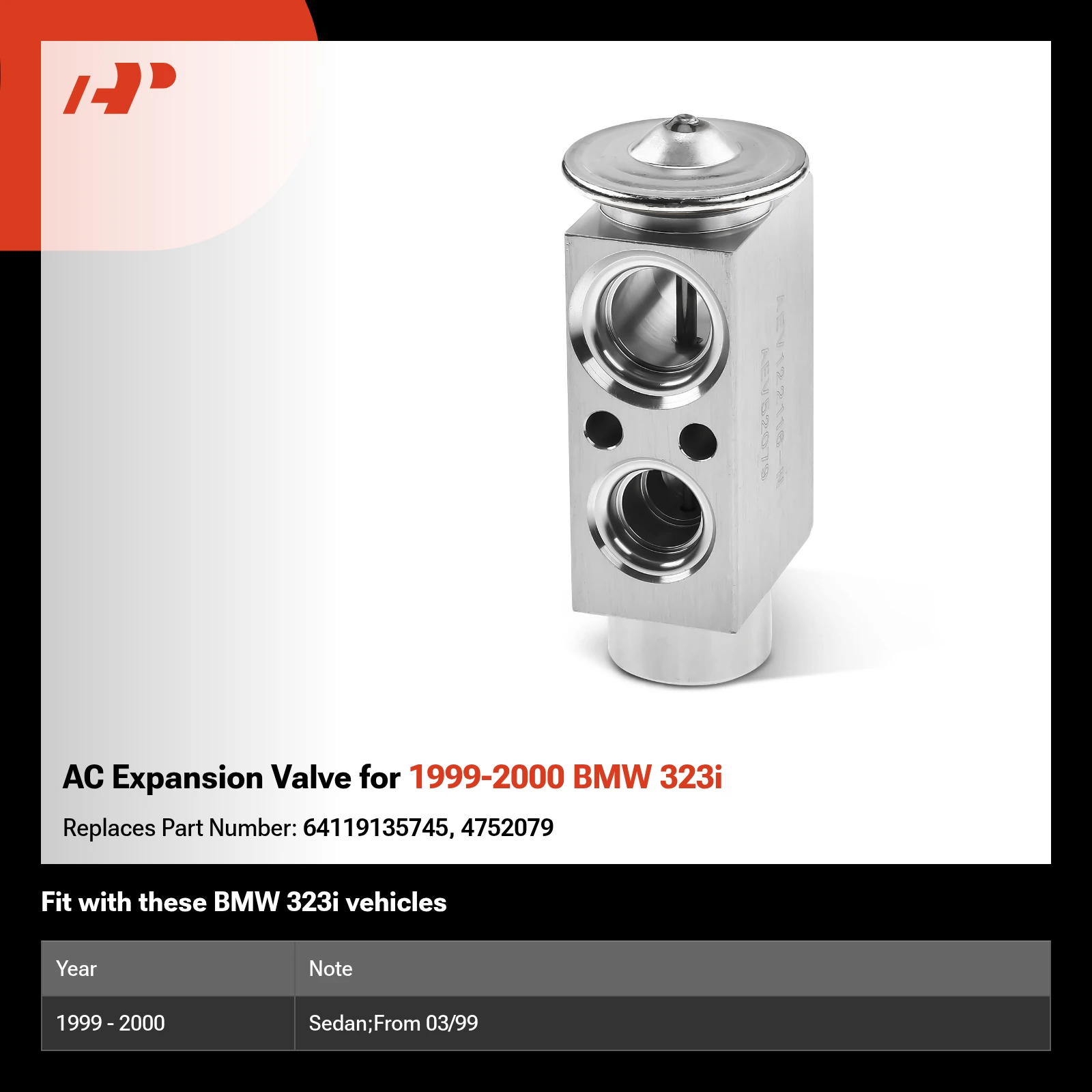 AC Expansion Valve for 1999-2000 BMW 323i