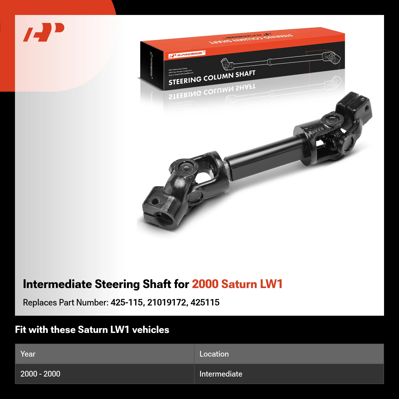 Intermediate Steering Shaft for 2000 Saturn LW1