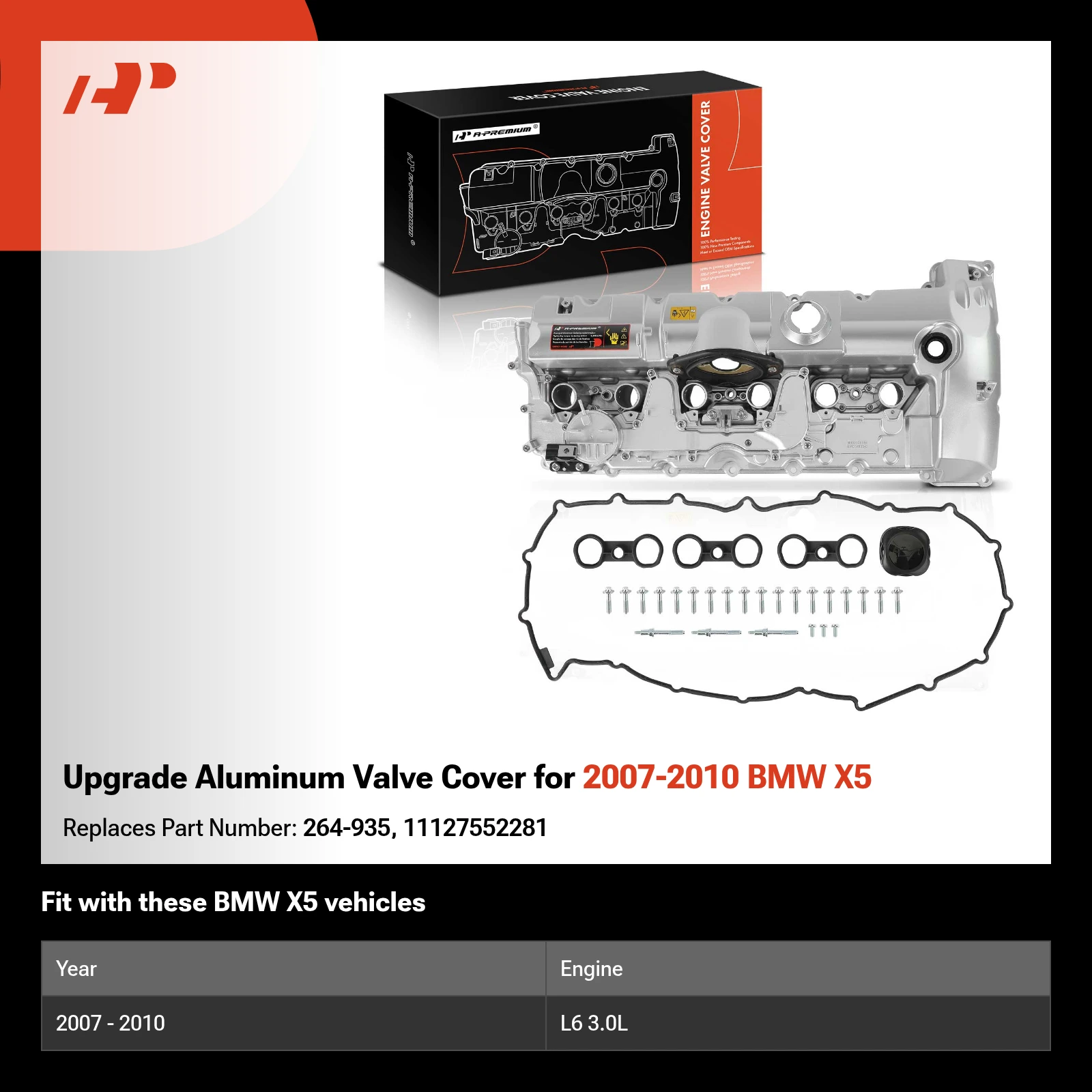 Upgrade Aluminum Valve Cover for 2007-2010 BMW X5