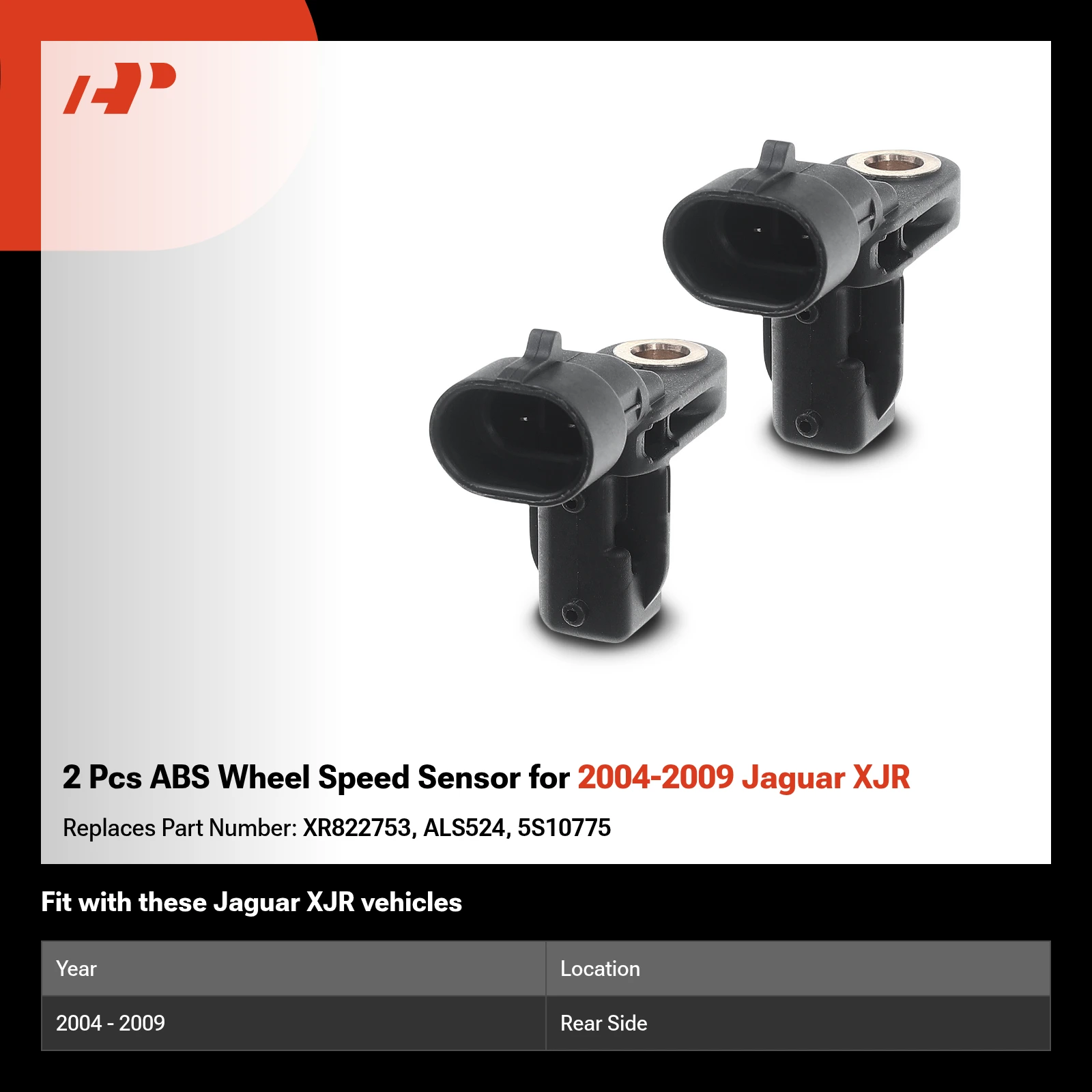 2 Pcs ABS Wheel Speed Sensor for 2004-2009 Jaguar XJR