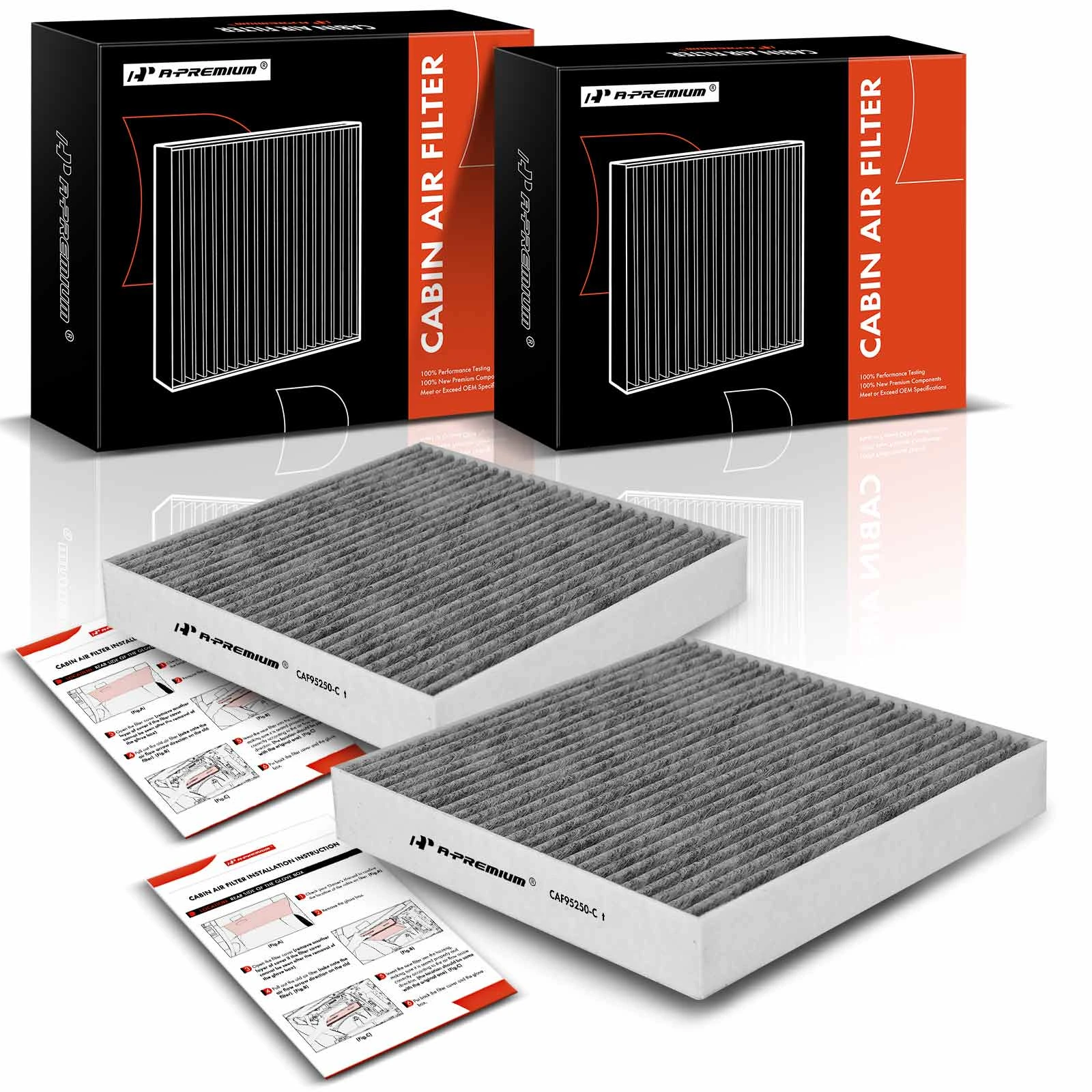 2 Pcs Activated Carbon Cabin Air Filter