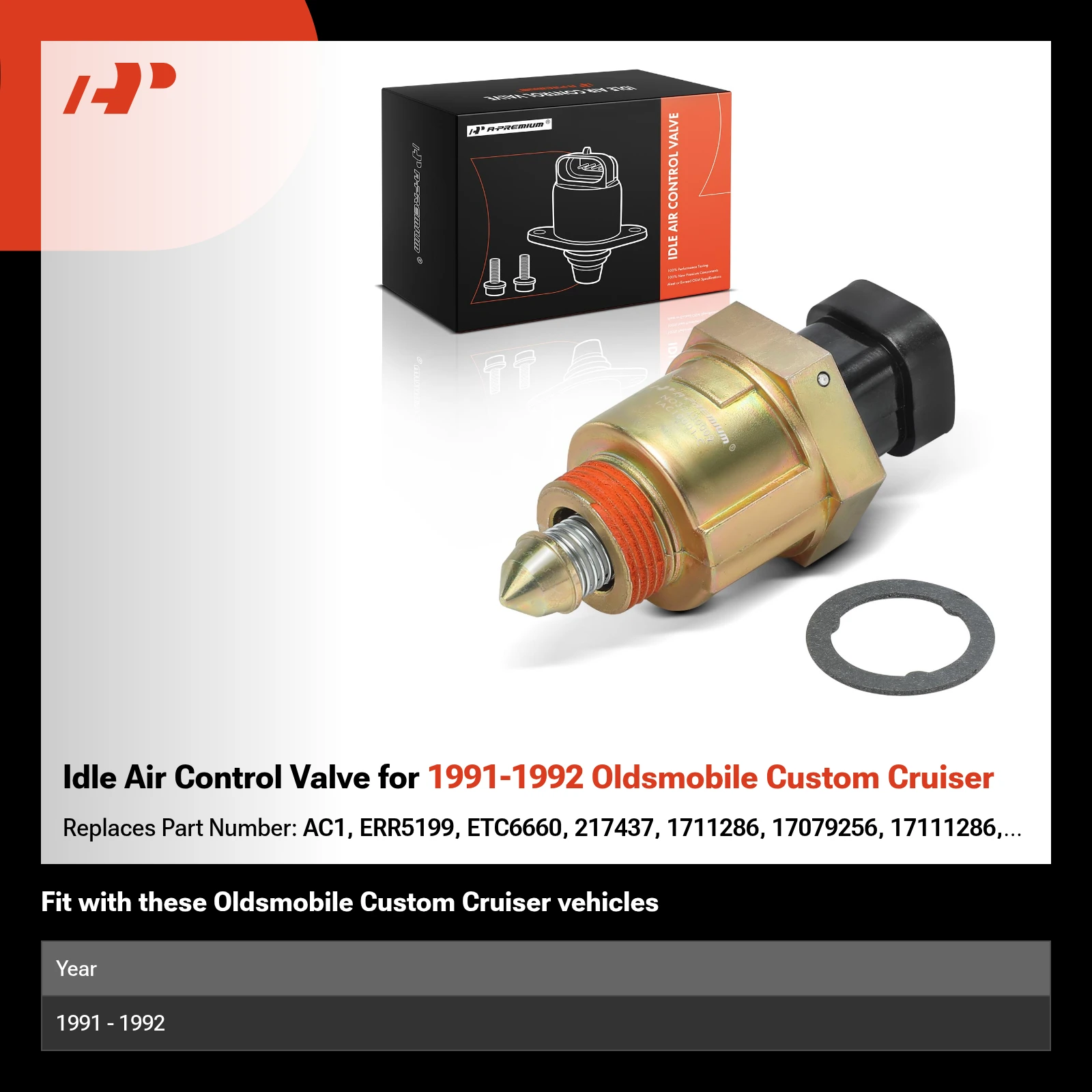 Idle Air Control Valve for 1991-1992 Oldsmobile Custom Cruiser