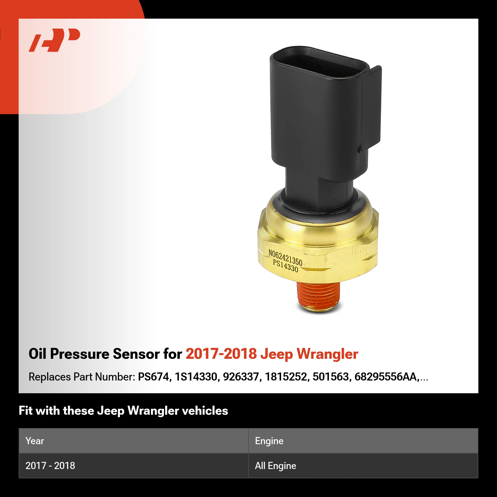 Oil Pressure Sensor for 2017-2018 Jeep Wrangler