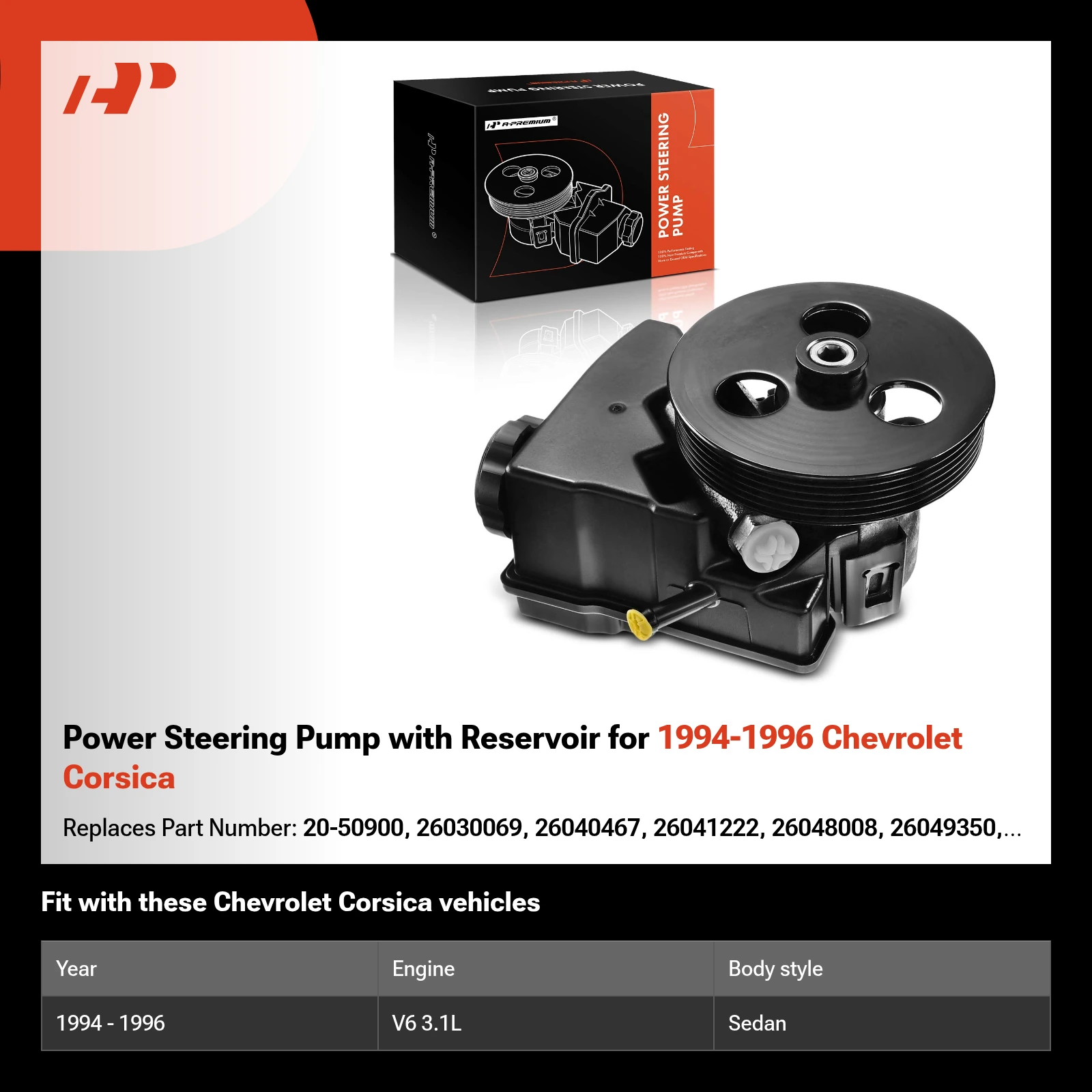 A-Premium Power Steering Pump W/ Pulley & Reservoir For Chevrolet - View #4