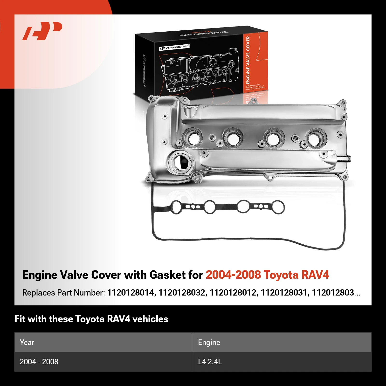 Engine Valve Cover with Gasket for 2004-2008 Toyota RAV4