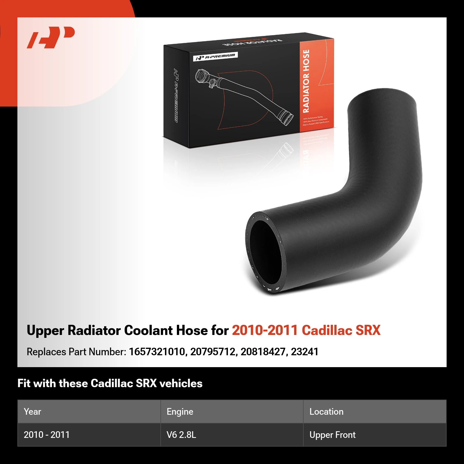 Upper Radiator Coolant Hose for 2010-2011 Cadillac SRX