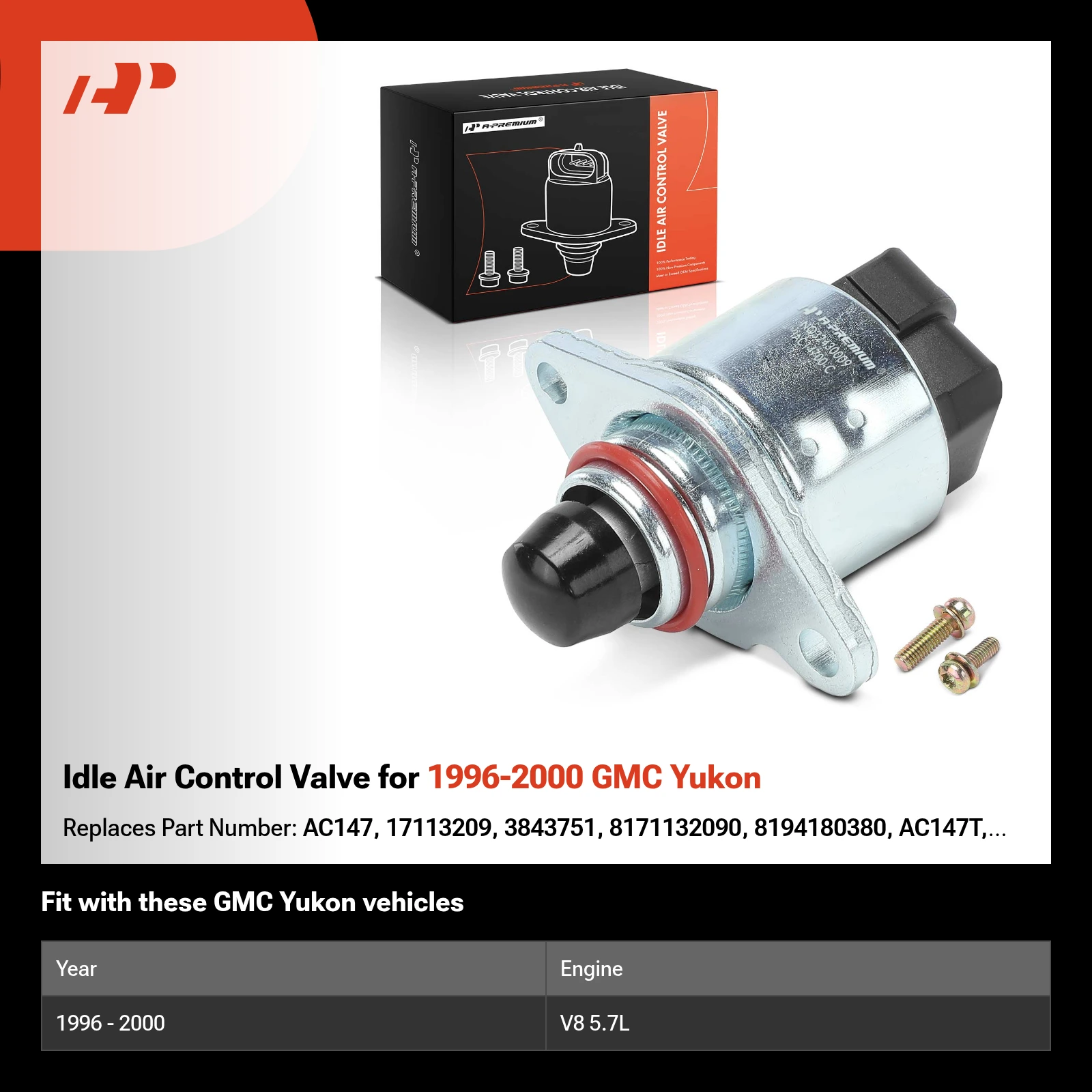 Idle Air Control Valve for 1996-2000 GMC Yukon