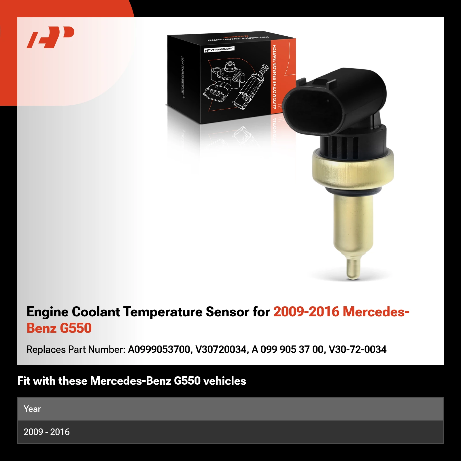 Engine Coolant Temperature Sensor for 2009-2016 Mercedes-Benz G550