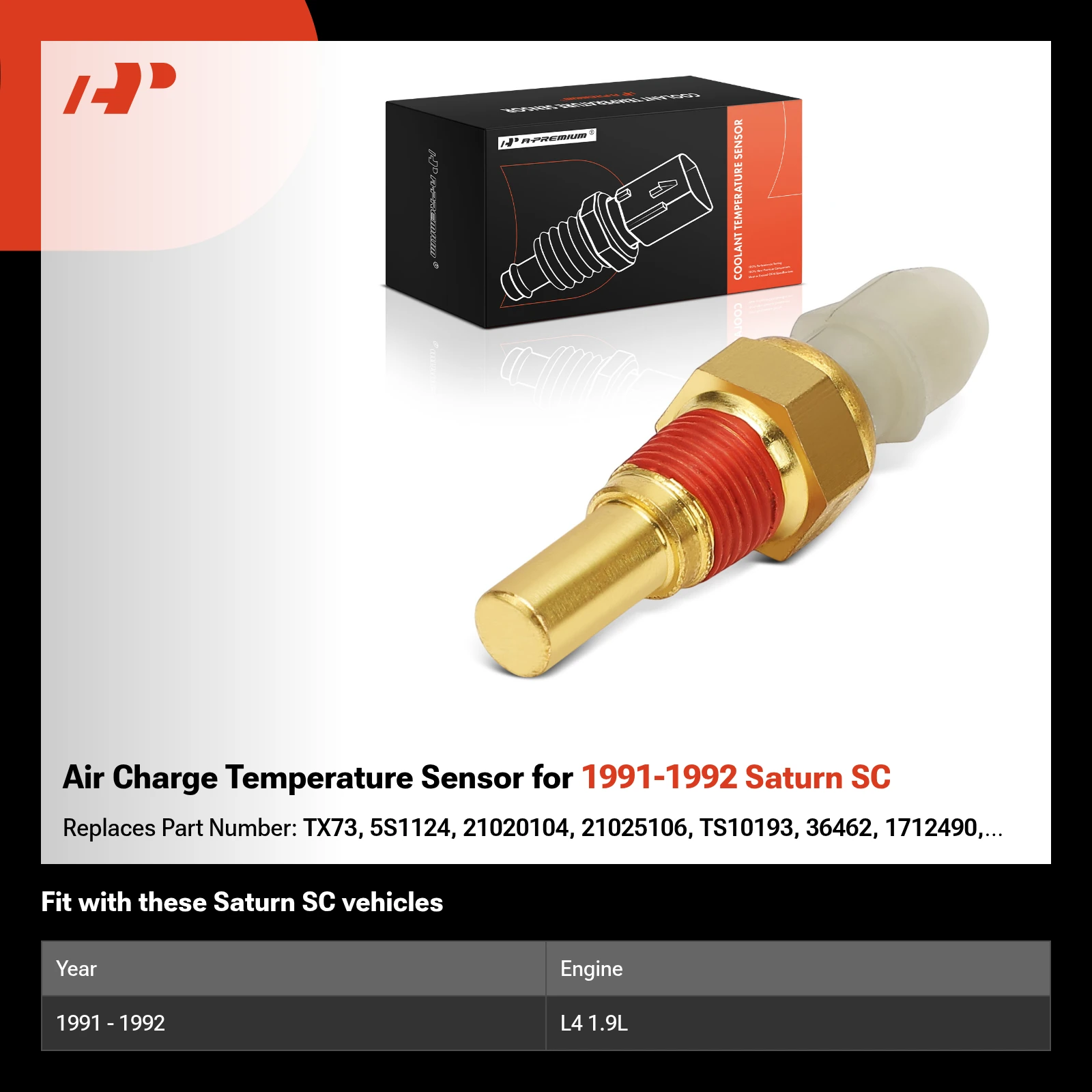 Air Charge Temperature Sensor for 1991-1992 Saturn SC