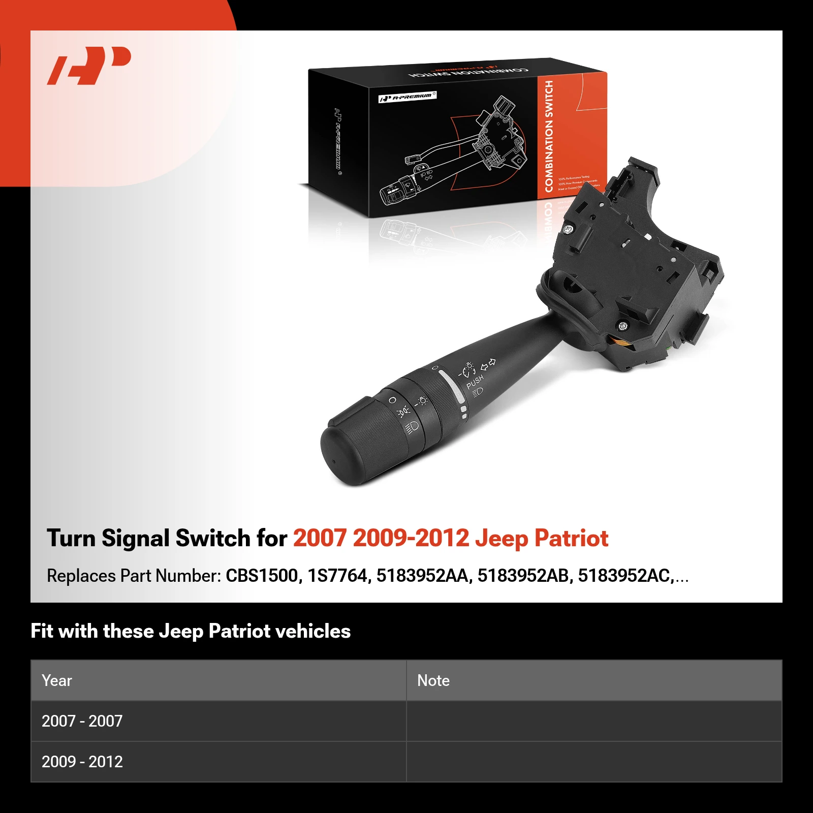 Turn Signal Switch for 2007 2009-2012 Jeep Patriot