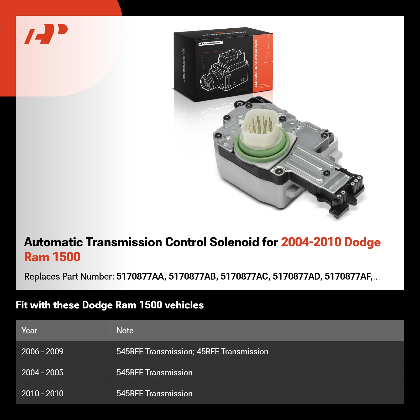 Automatic Transmission Control Solenoid for 2004-2010 Dodge Ram 1500