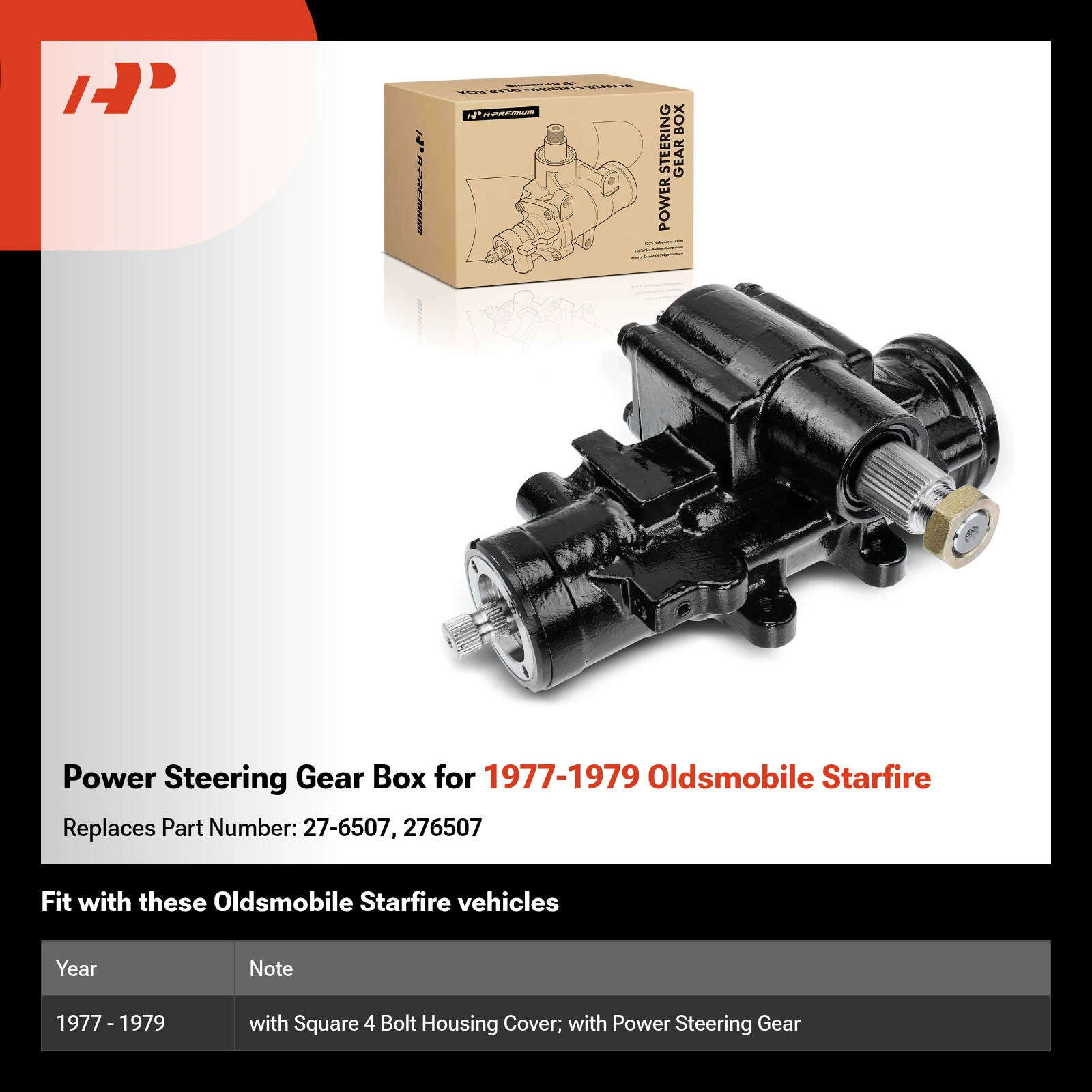 Power Steering Gear Box for 1977-1979 Oldsmobile Starfire