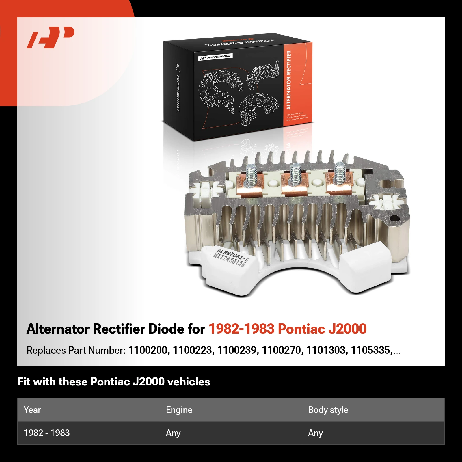 Alternator Rectifier Diode for 1982-1983 Pontiac J2000