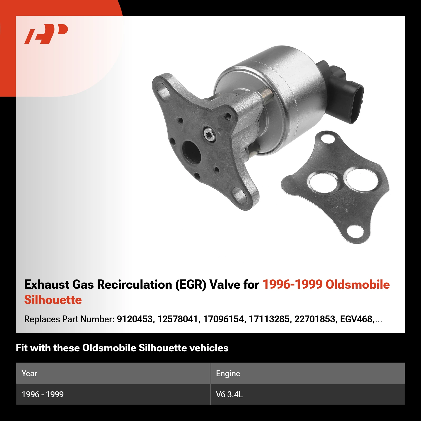 Exhaust Gas Recirculation (EGR) Valve for 1996-1999 Oldsmobile Silhouette