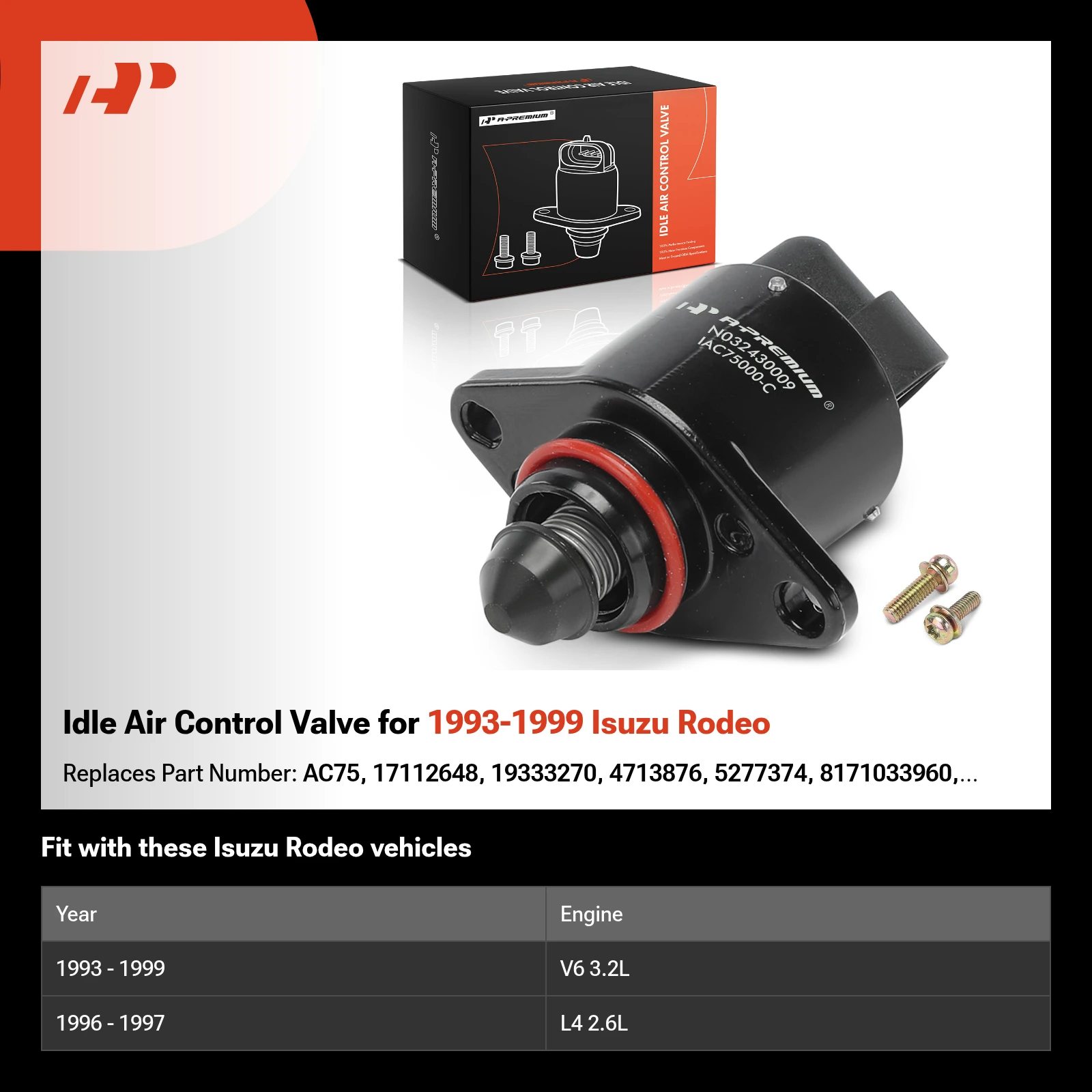 Idle Air Control Valve for 1993-1999 Isuzu Rodeo